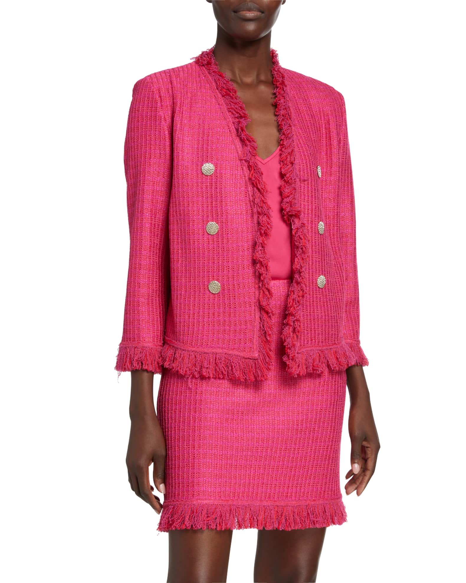 Poppy Textured 3/4-Sleeve Jacket and Matching Items | Neiman Marcus