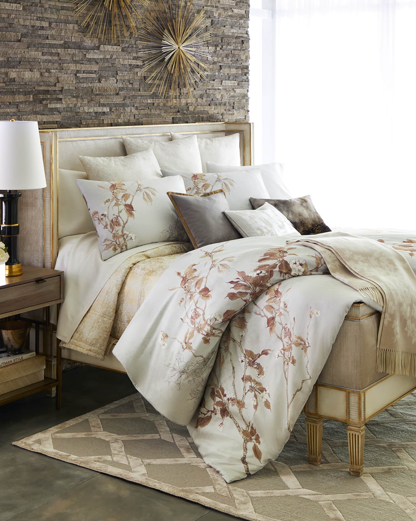 Michael Aram Metallic Textured Full/Queen Coverlet Neiman Marcus