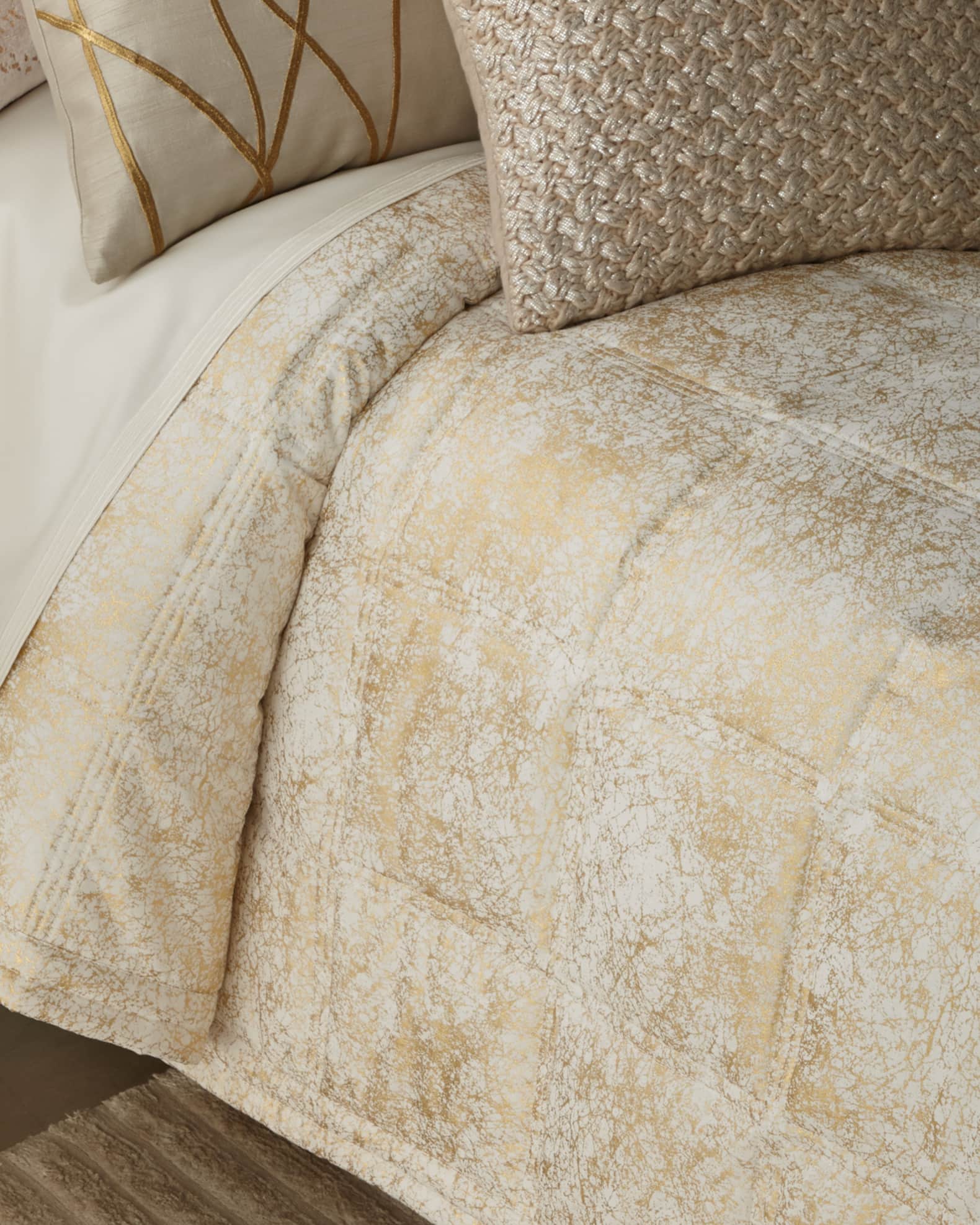 Michael Aram Metallic Textured Full/Queen Coverlet Neiman Marcus