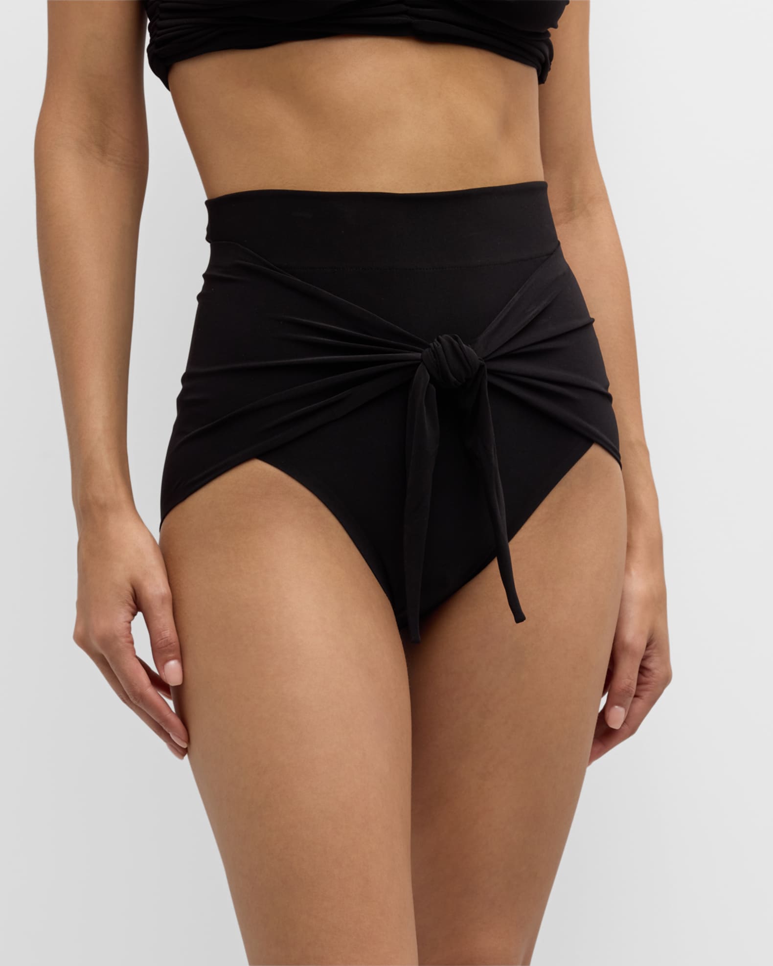 High waisted tie front bikini bottom discount