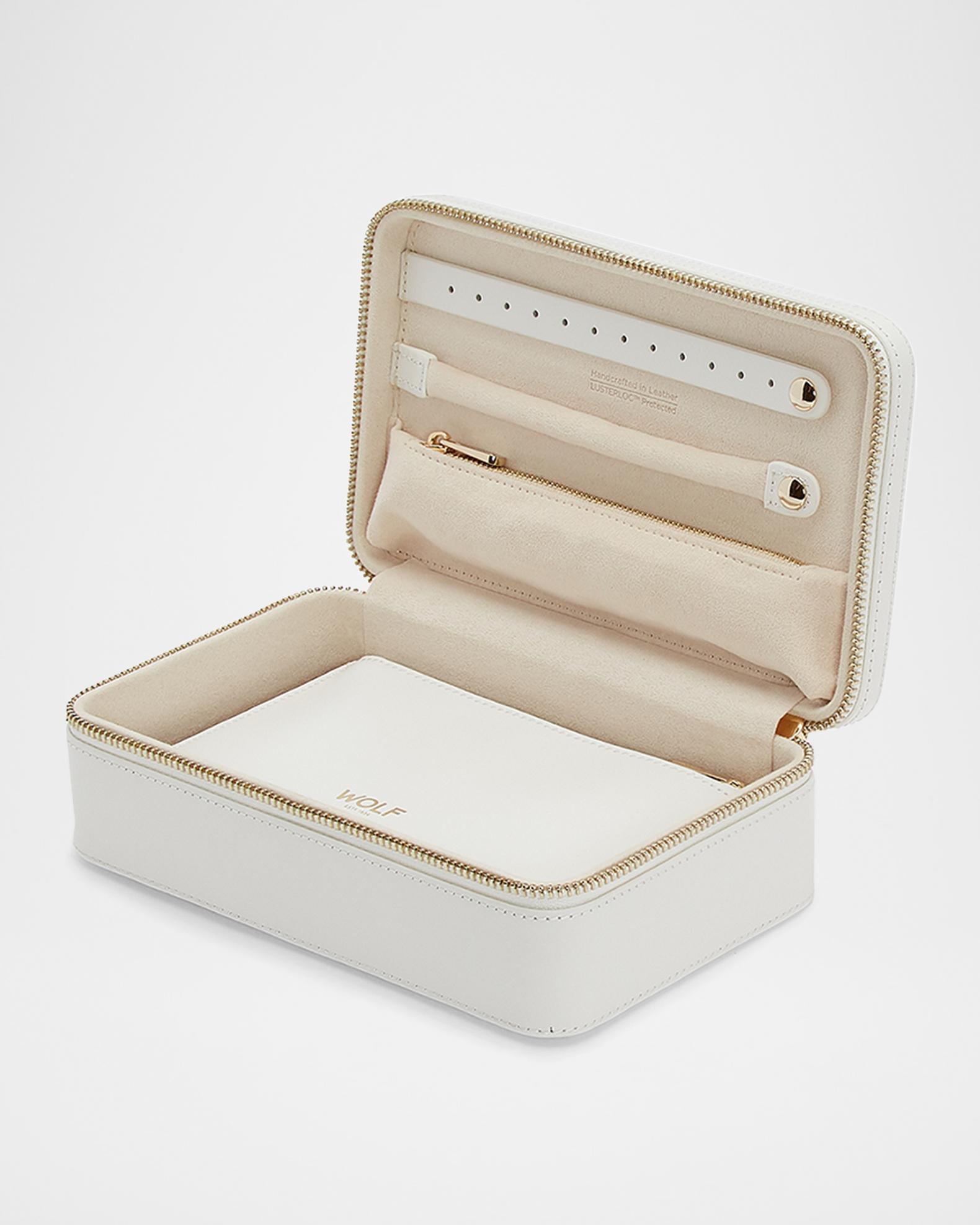 WOLF Maria Rectangle Quilted Zip Jewelry Case | Neiman Marcus