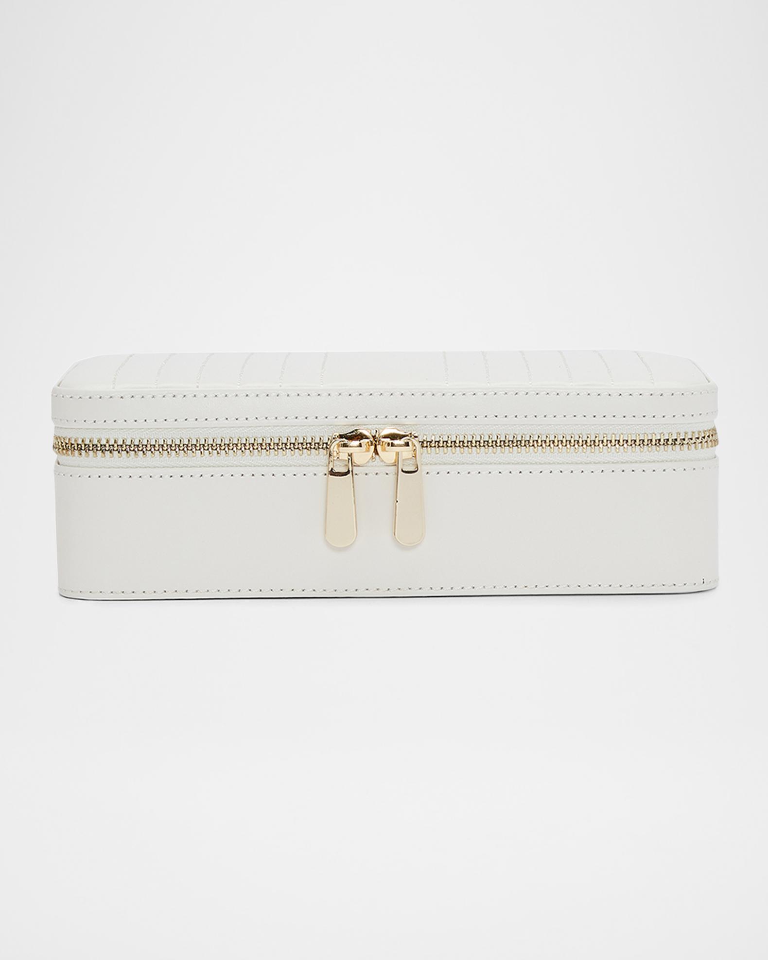 WOLF Maria Rectangle Quilted Zip Jewelry Case | Neiman Marcus