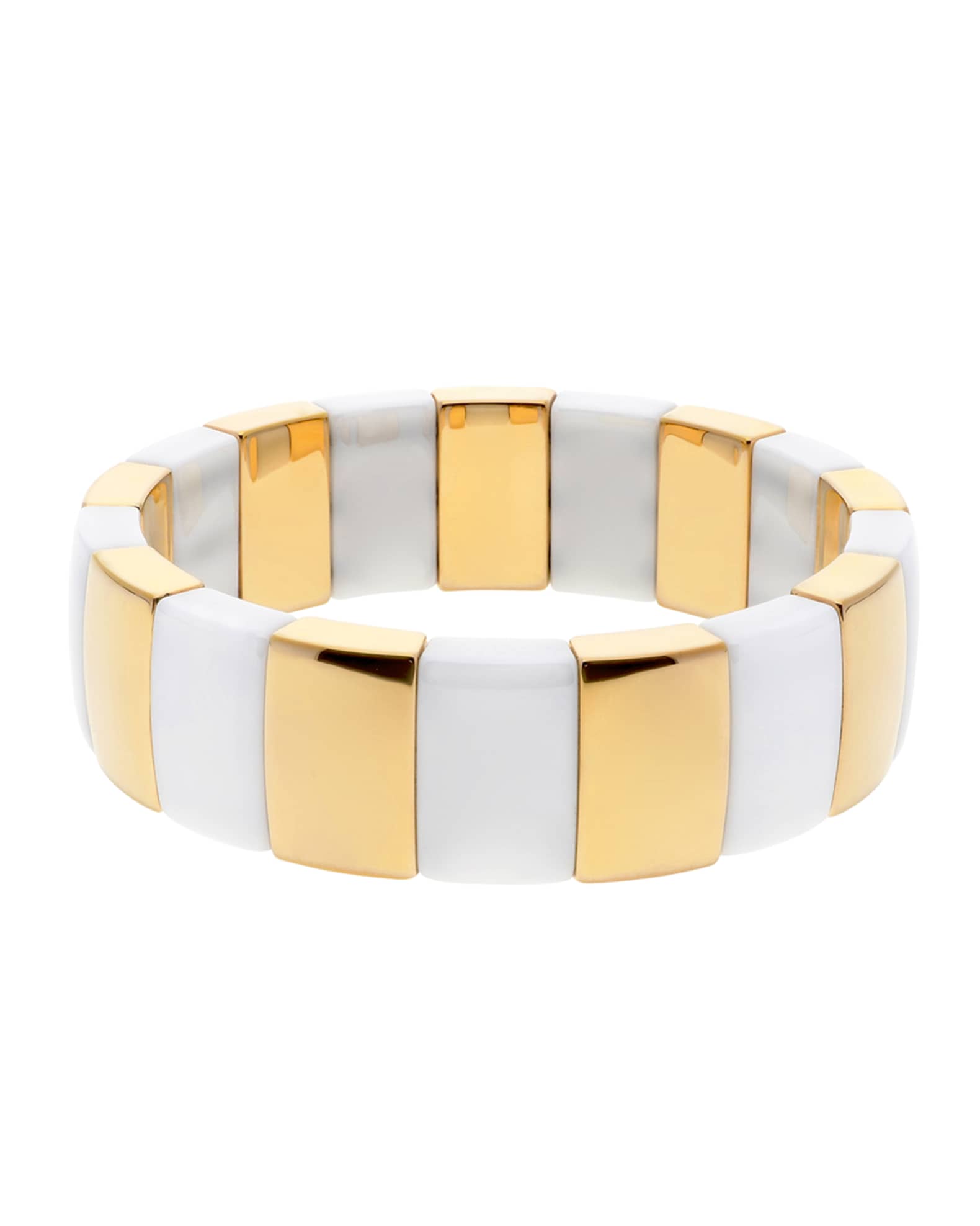 Roberto Demeglio AURA 18k Gold Overlay & Ceramic Stretch Bracelet