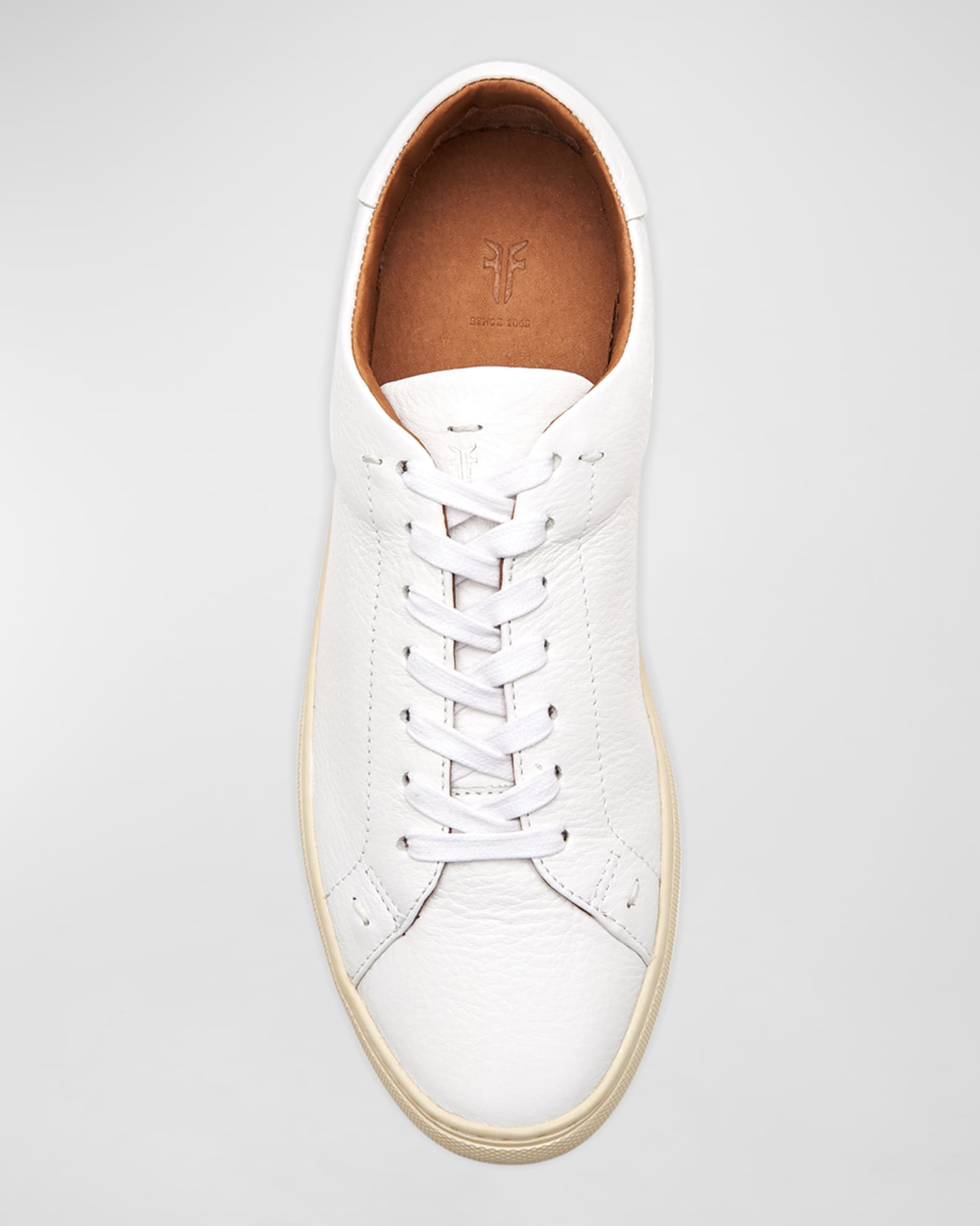Frye white leather sneakers clearance