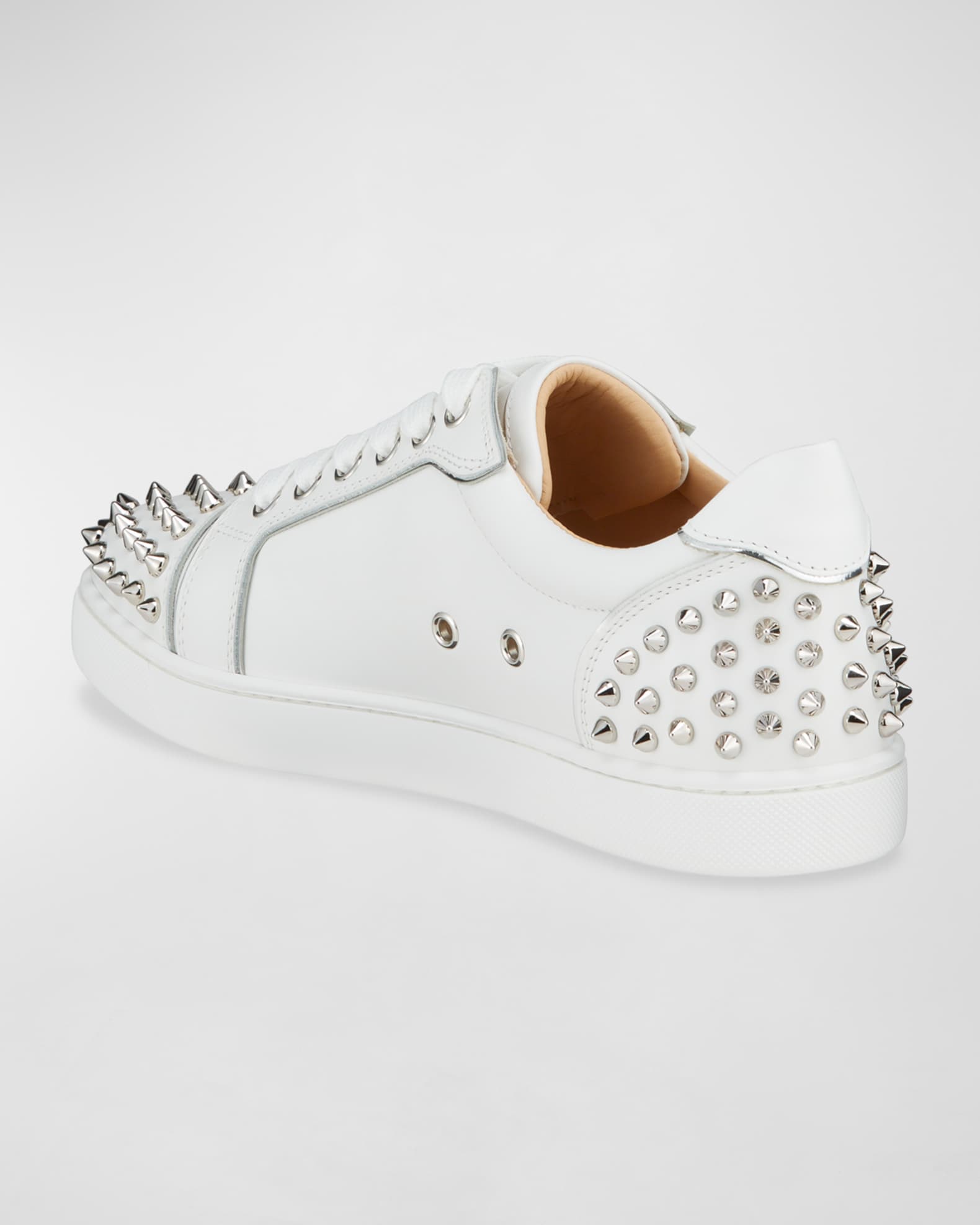 Louboutin white low spikes sales
