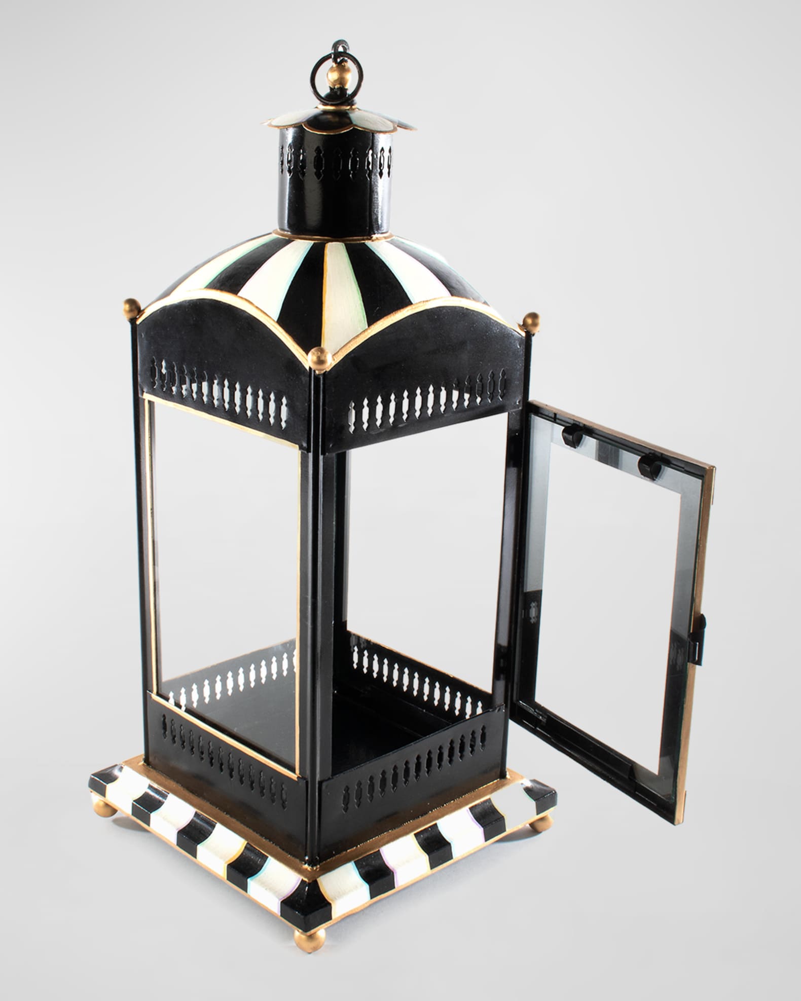 Courtly Stripe Large Candle Lantern 1