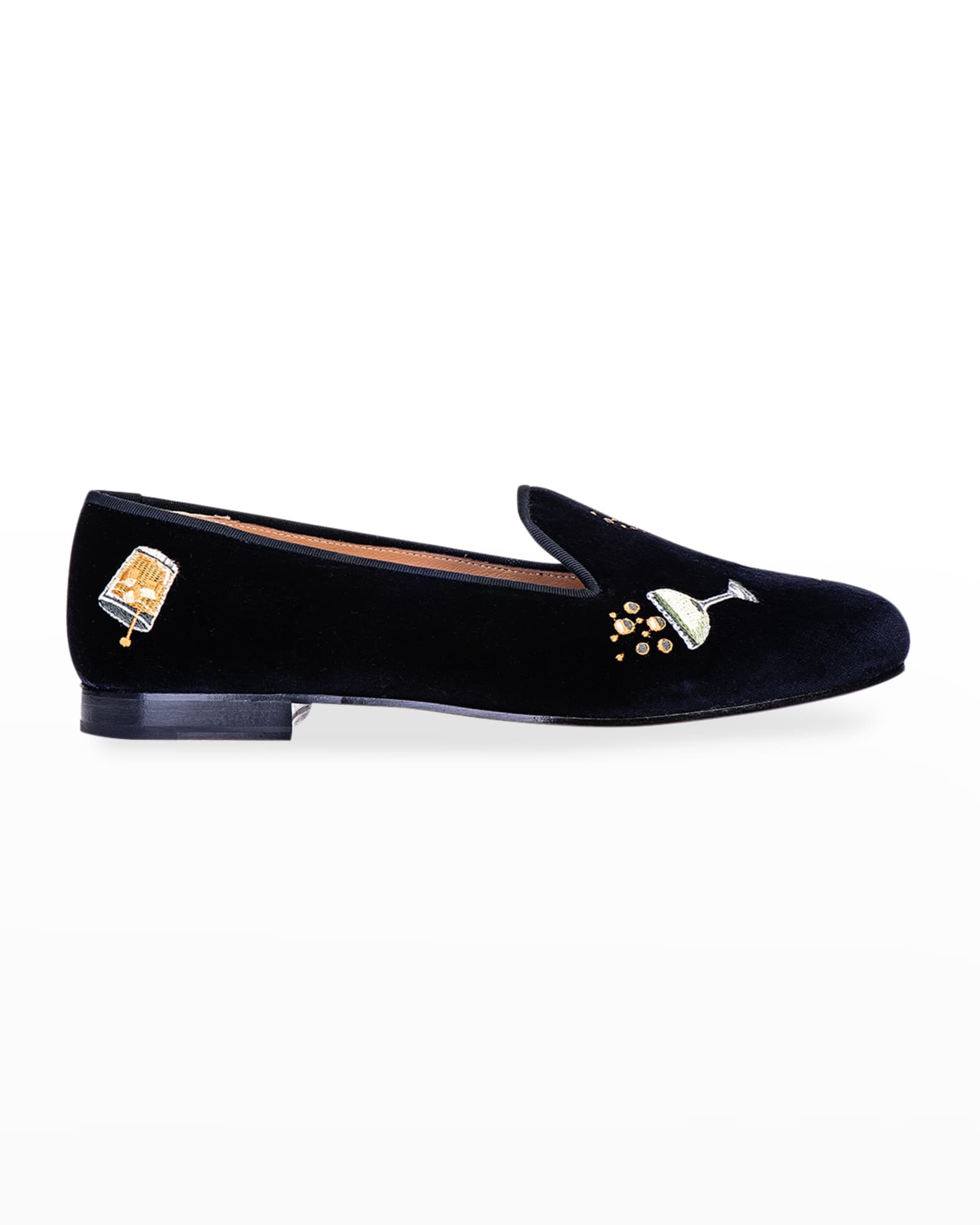 Stubbs and Wootton Men's Celebrate Embroidered Velvet Smoking Loafers