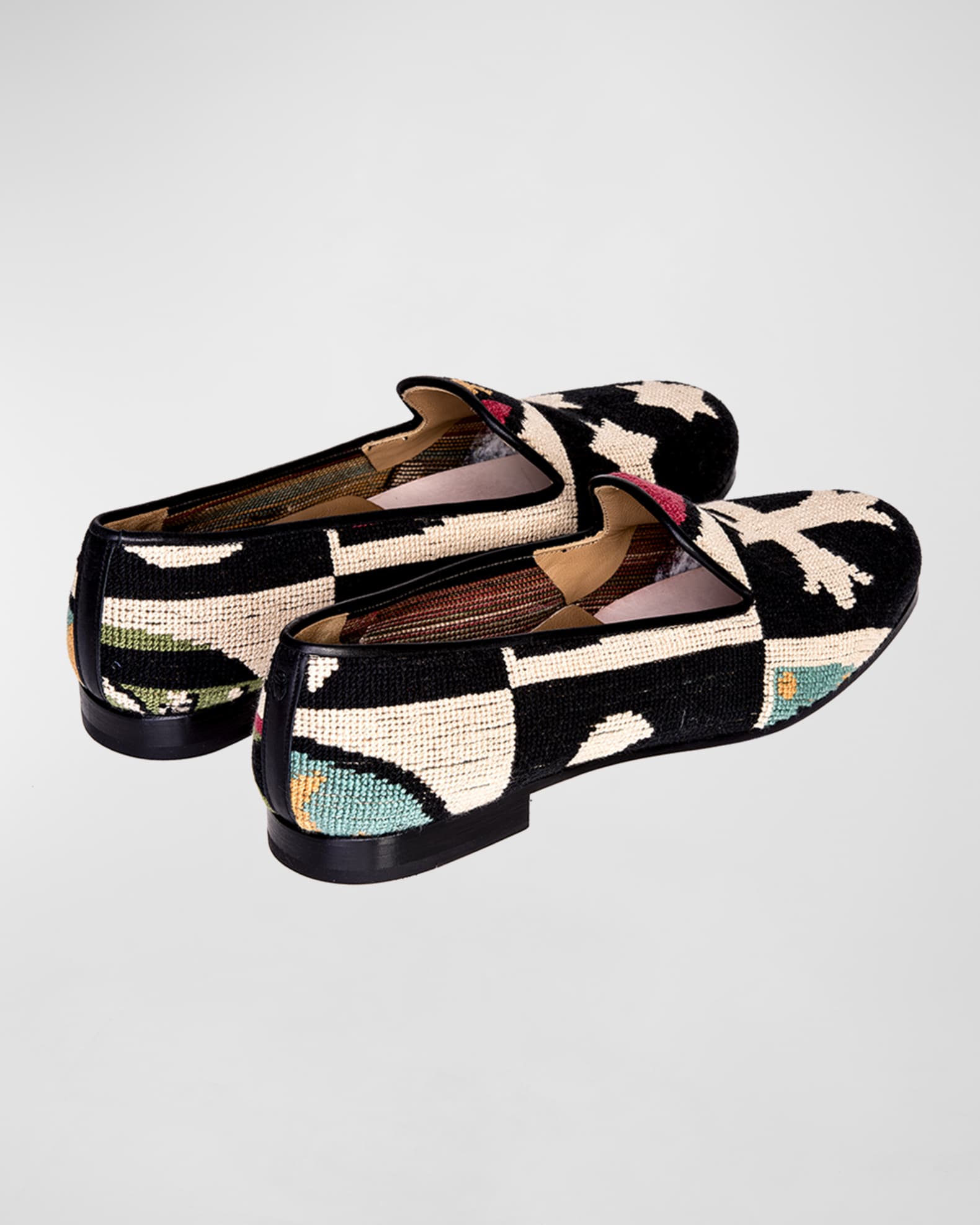 Stubbs and Wootton Men's Needlepoint Crest Loafers Neiman Marcus