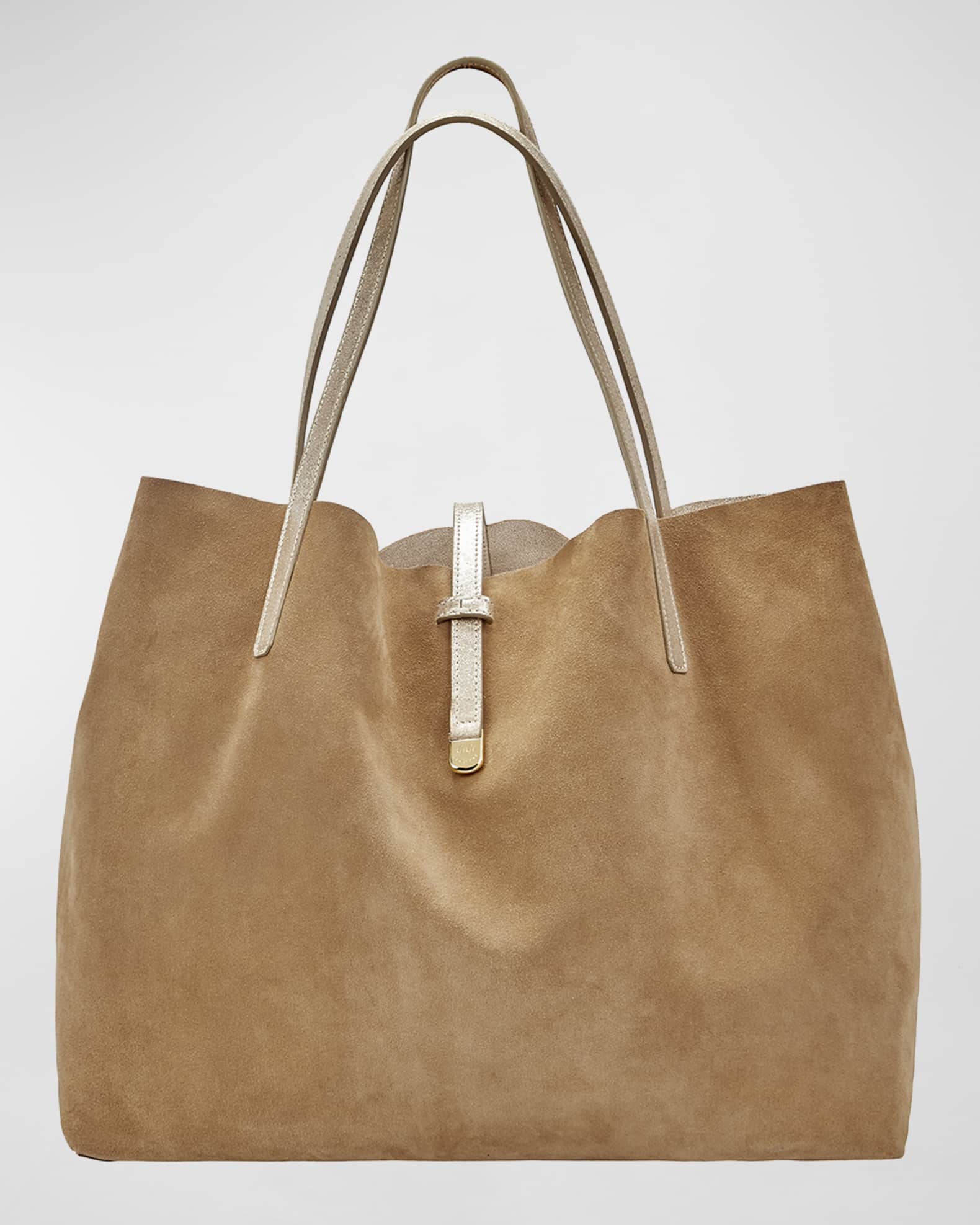 Luna Metallic Mixed Leather Reversible Tote Bag 1