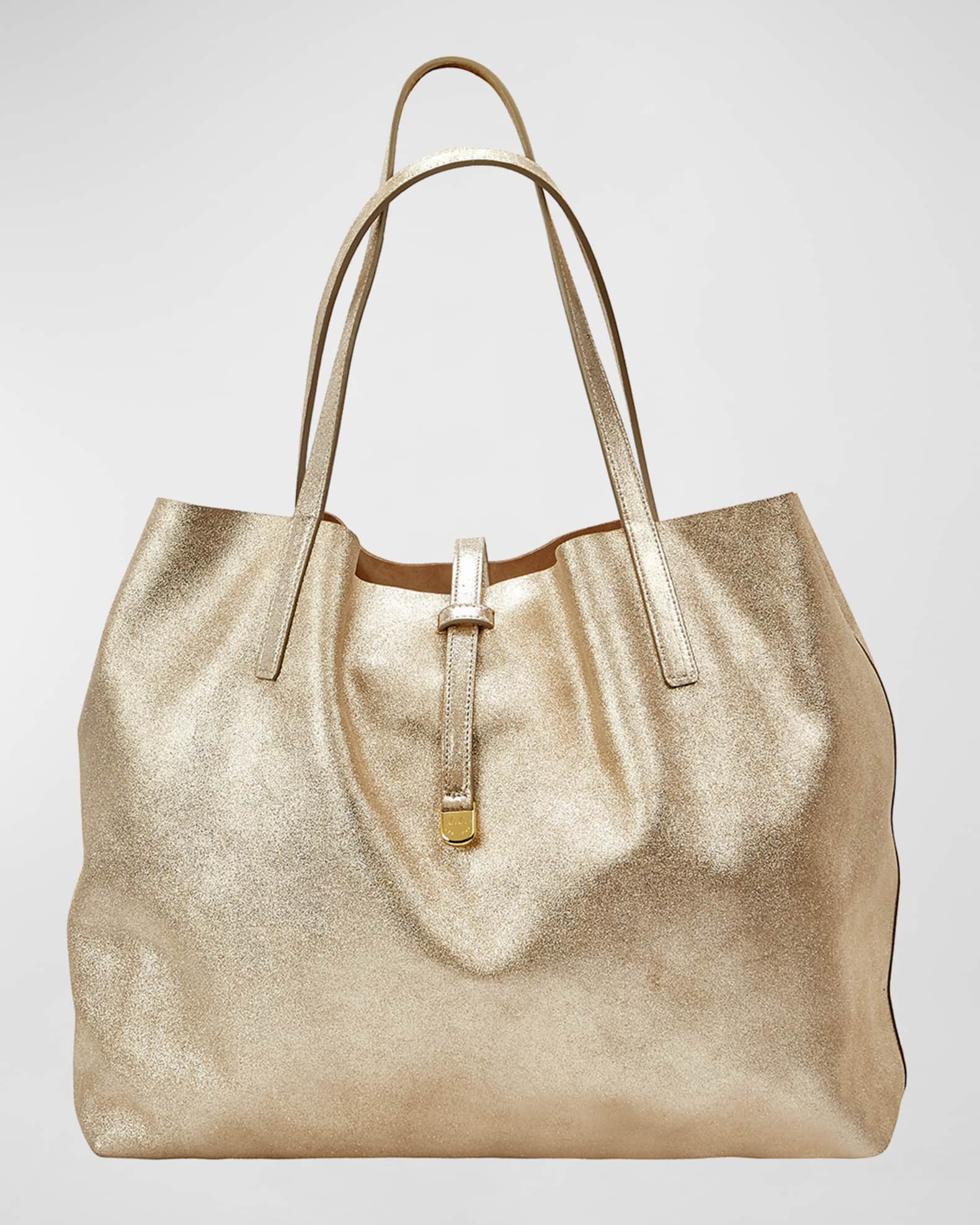 Luna Metallic Mixed Leather Reversible Tote Bag 0