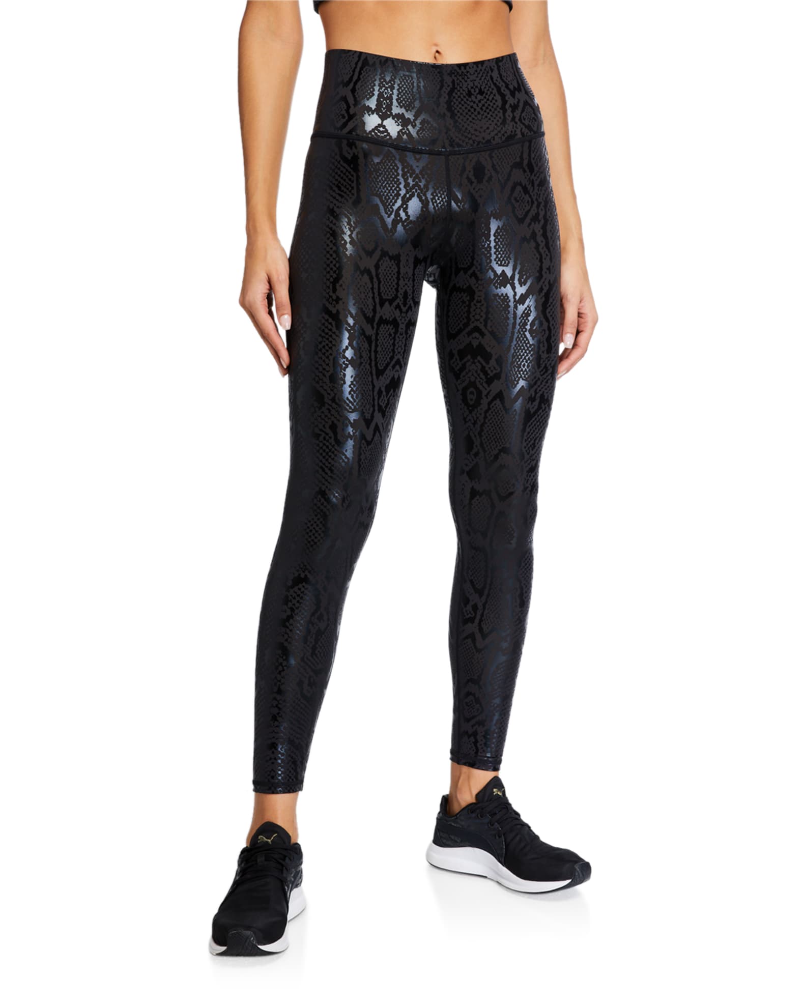 UpLift Leggings in Navy Rainbow Star Foil with Super-High Band –