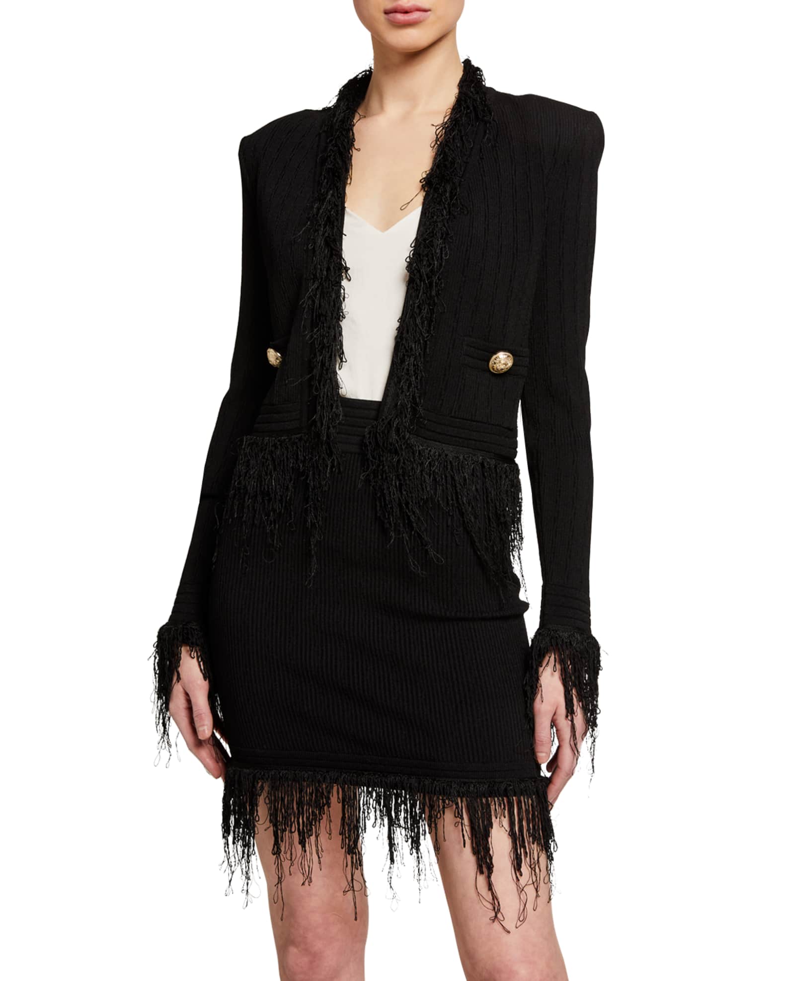 Fringed-Trim Crop Jacket and Matching Items | Neiman Marcus