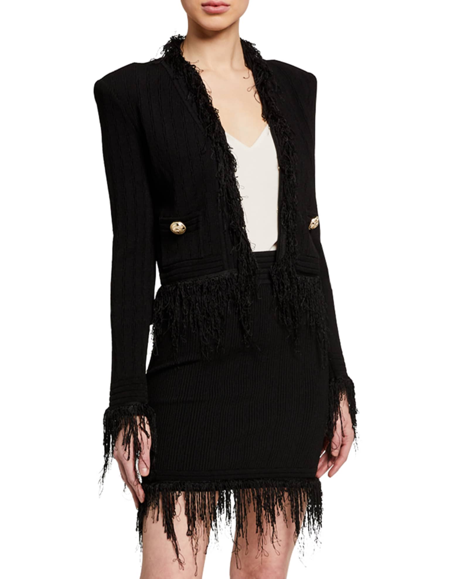 Fringed-Trim Crop Jacket and Matching Items | Neiman Marcus