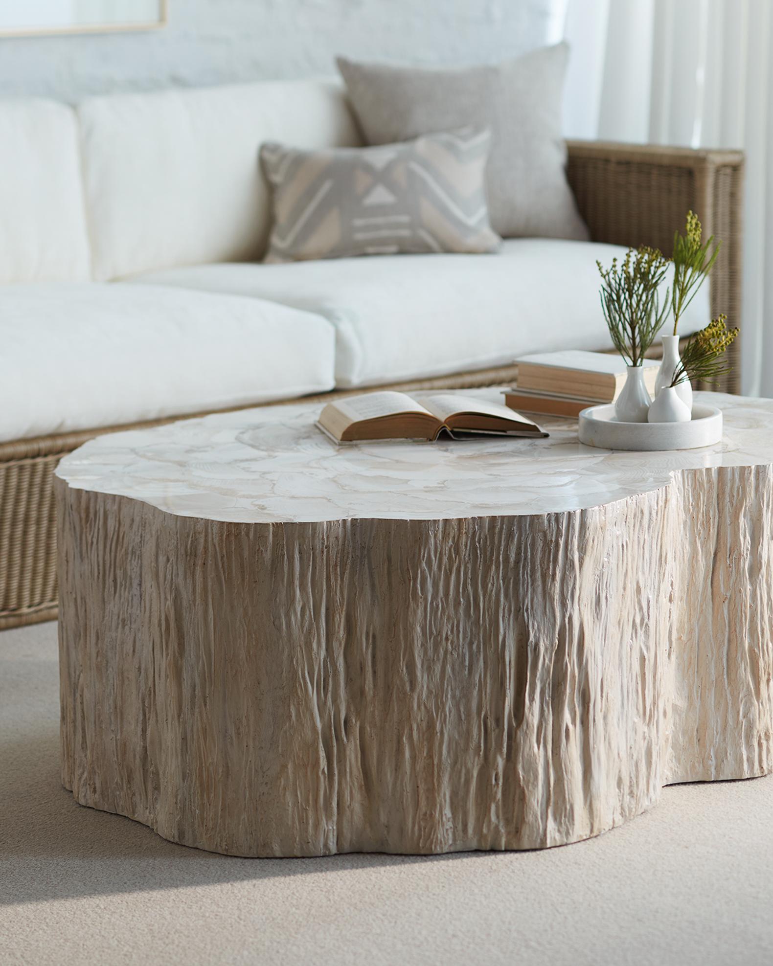 Palecek Camilla Fossilized Clam Coffee Table | Neiman Marcus