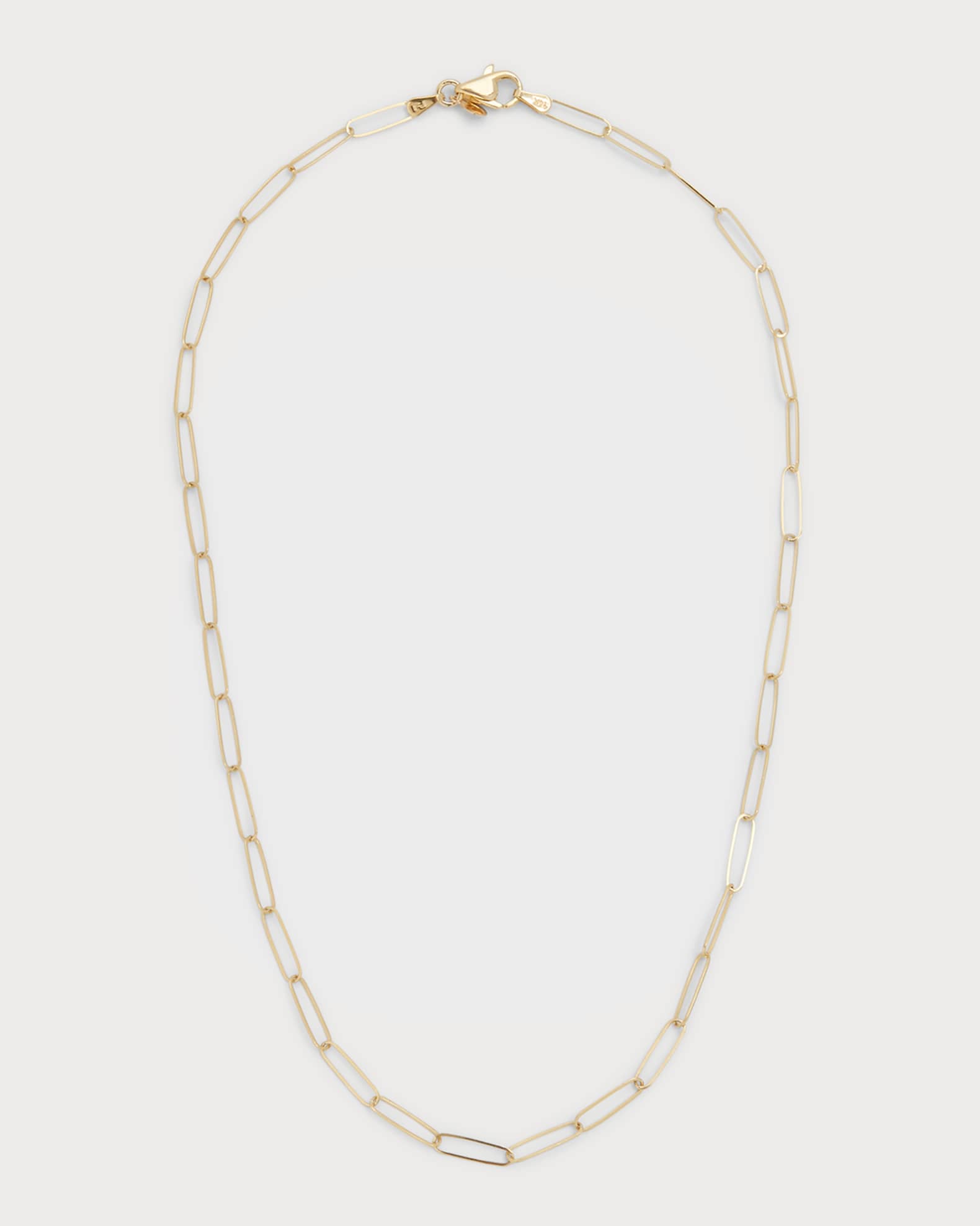 14k Gold Large Paper Clip Chain Necklace - Zoe Lev Jewelry