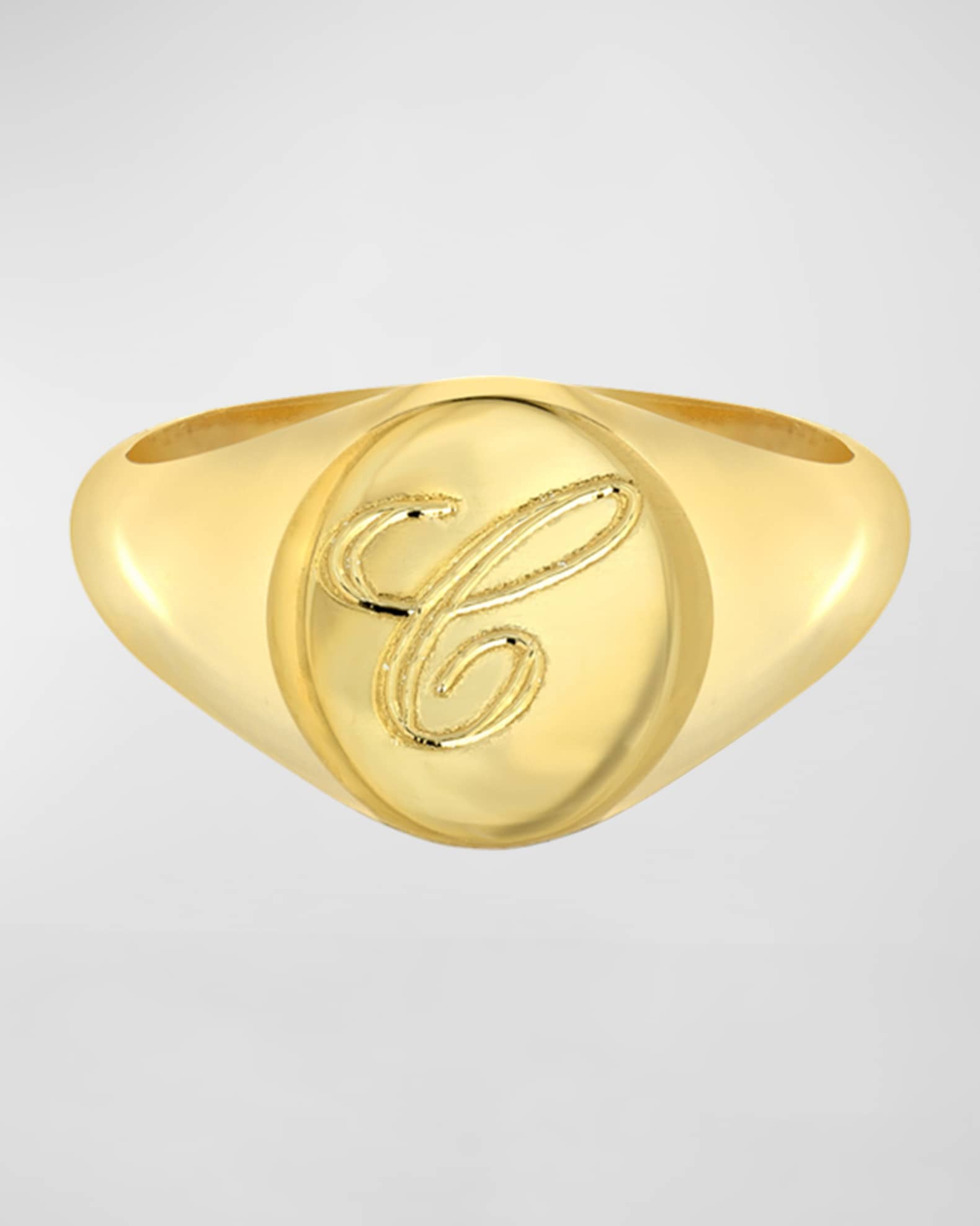 Louis Vuitton Mens Gold Monogram Signet Ring