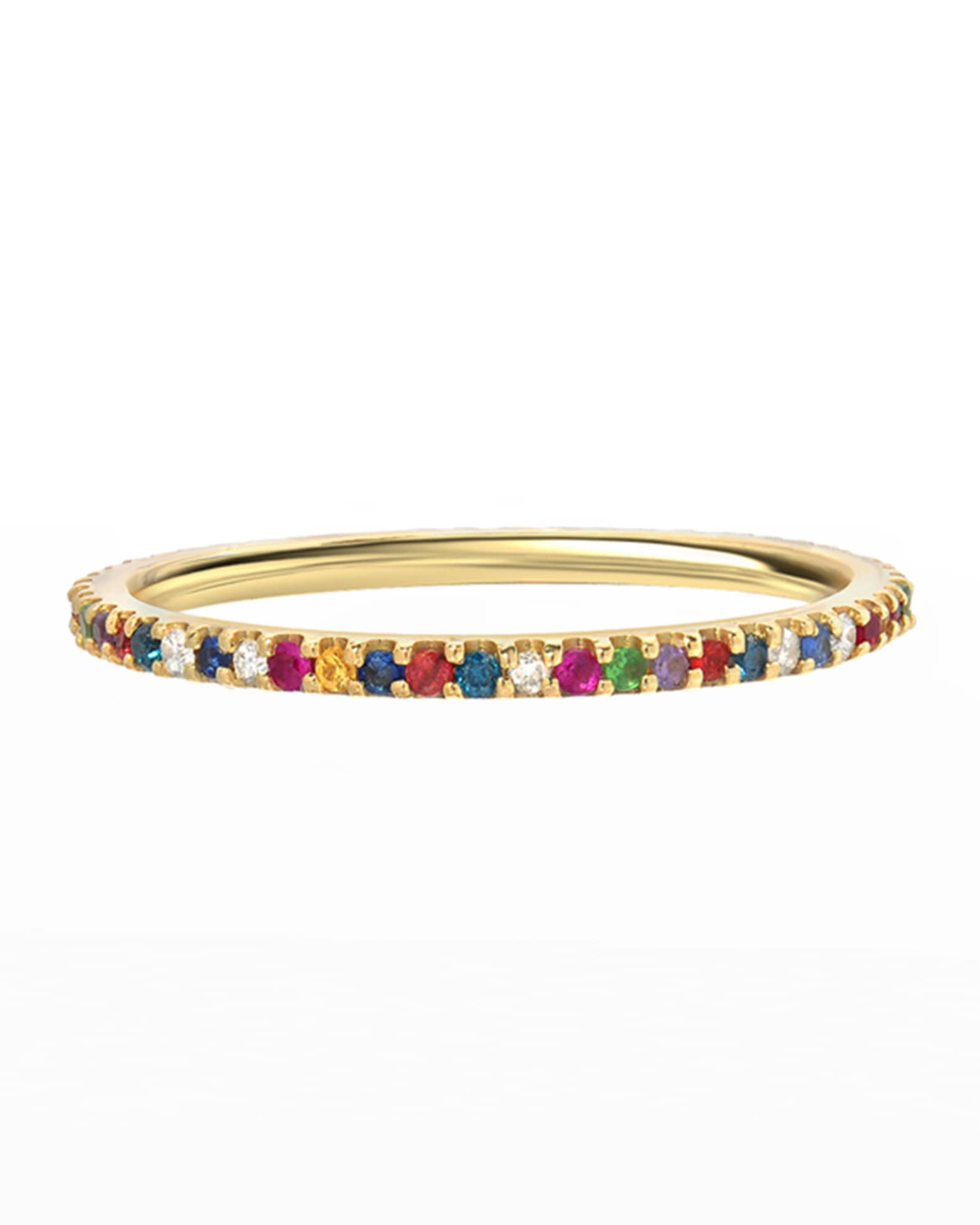 Zoe Lev Jewelry 14k Rainbow Eternity Ring, Size 6-8 | Neiman Marcus