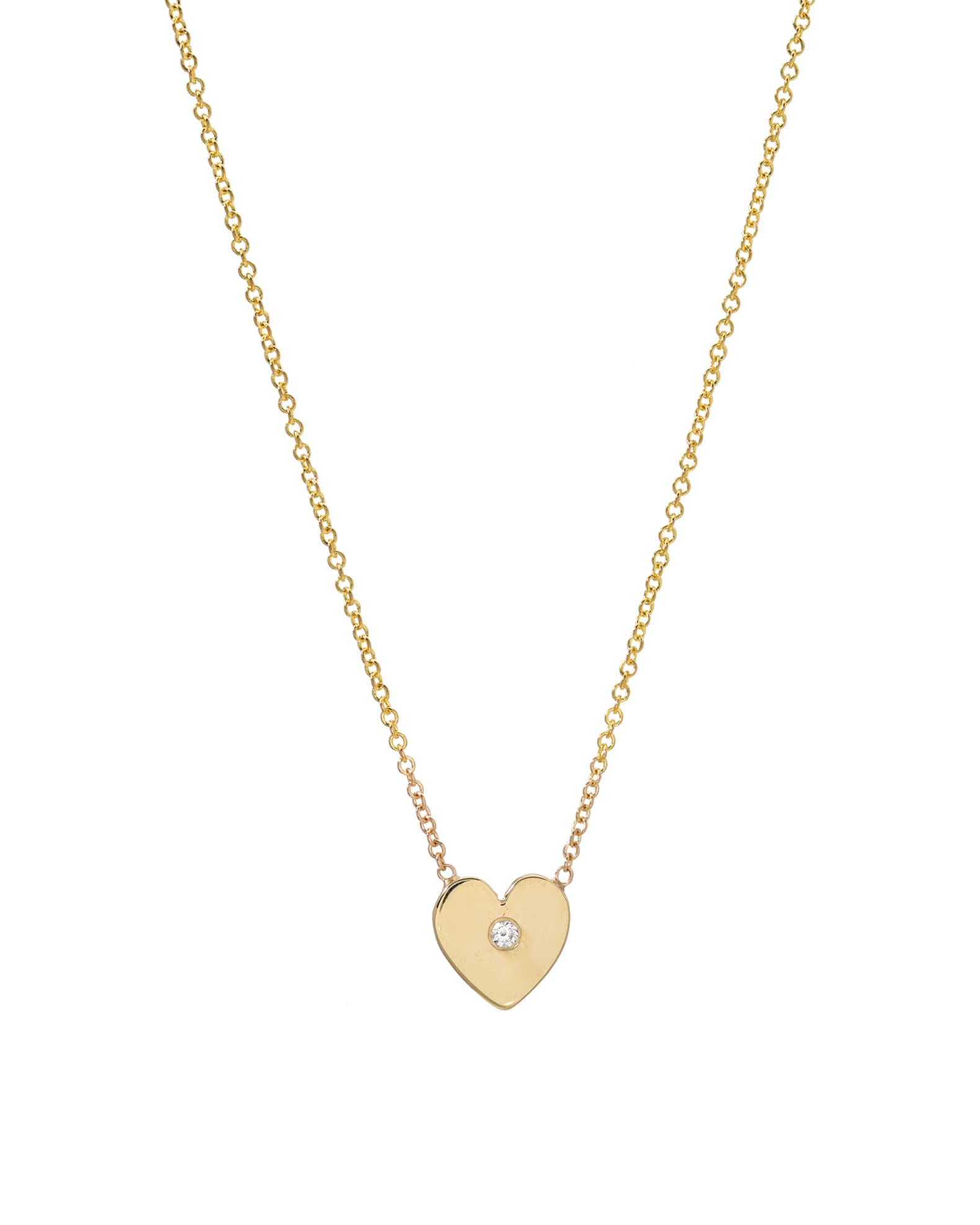 14k Gold 1-Diamond Heart Necklace 0