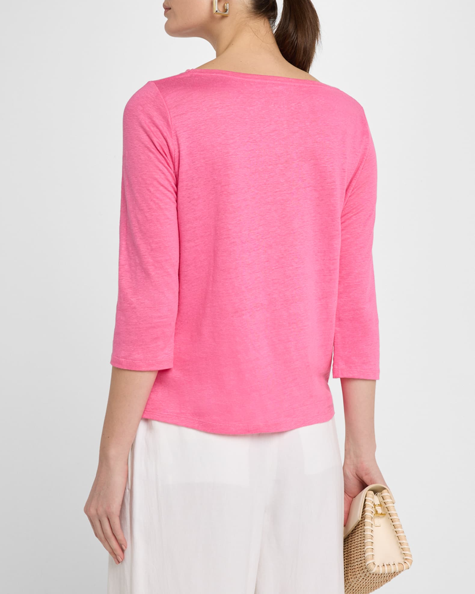 Tシャツ・カットソー MAJESTIC FILATURES BOAT NECK 3/4 SLEEVES SWEATER Soft Touch Relaxed 3/4 Sleeve Boatneck T-Shirt – Majestic