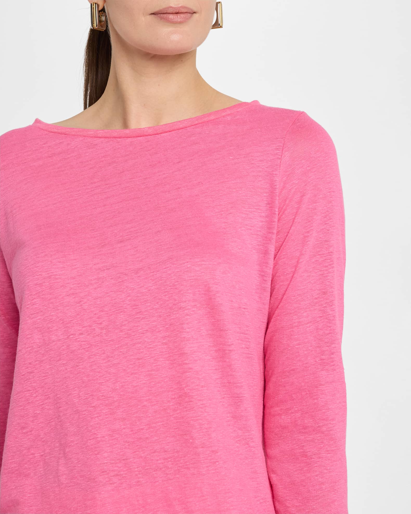 Majestic Filatures Boat-Neck 3/4-Sleeve Semi-Relaxed Tee