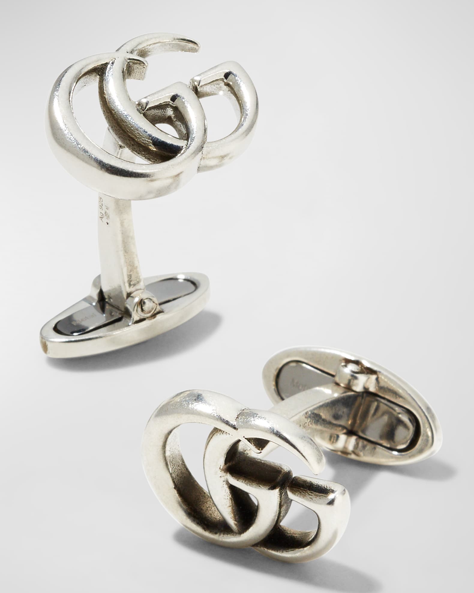 Gucci Men s Marmont GG Aged Silver Cufflinks Neiman Marcus
