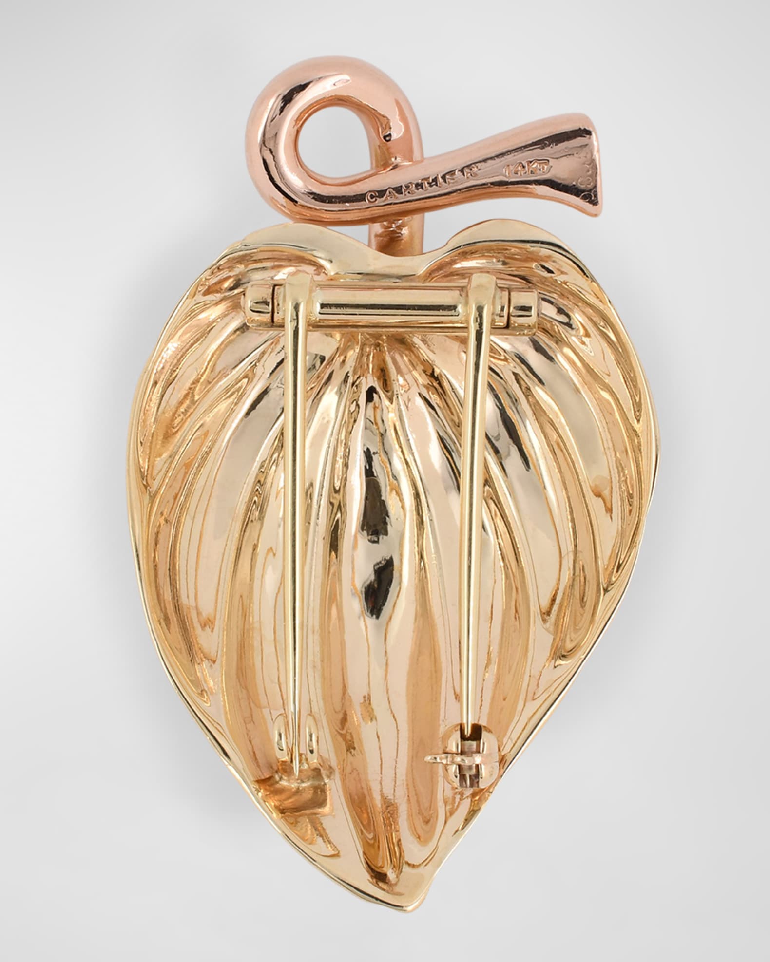 Estate Cartier 14K Yellow Gold Leaf Pin 1