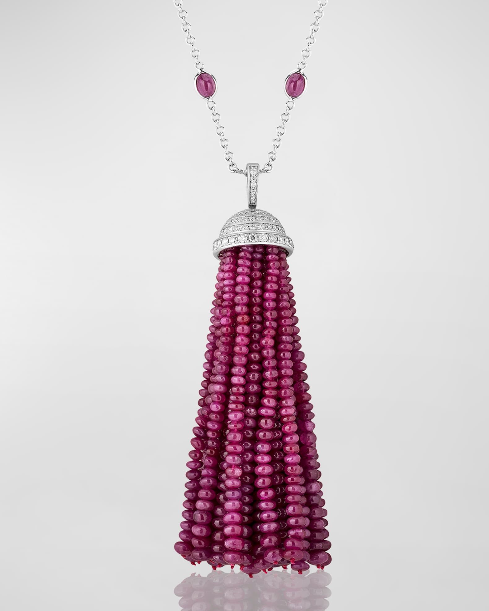 Ruby and Diamond Tassel Necklace 1