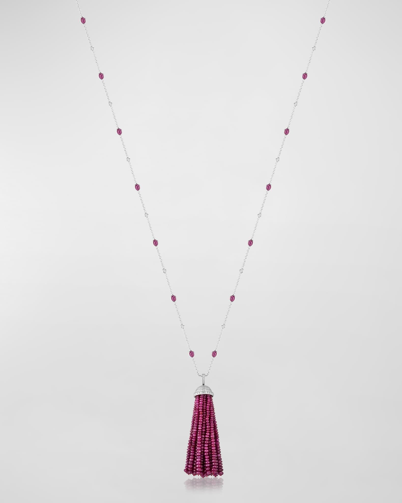 Ruby and Diamond Tassel Necklace 0