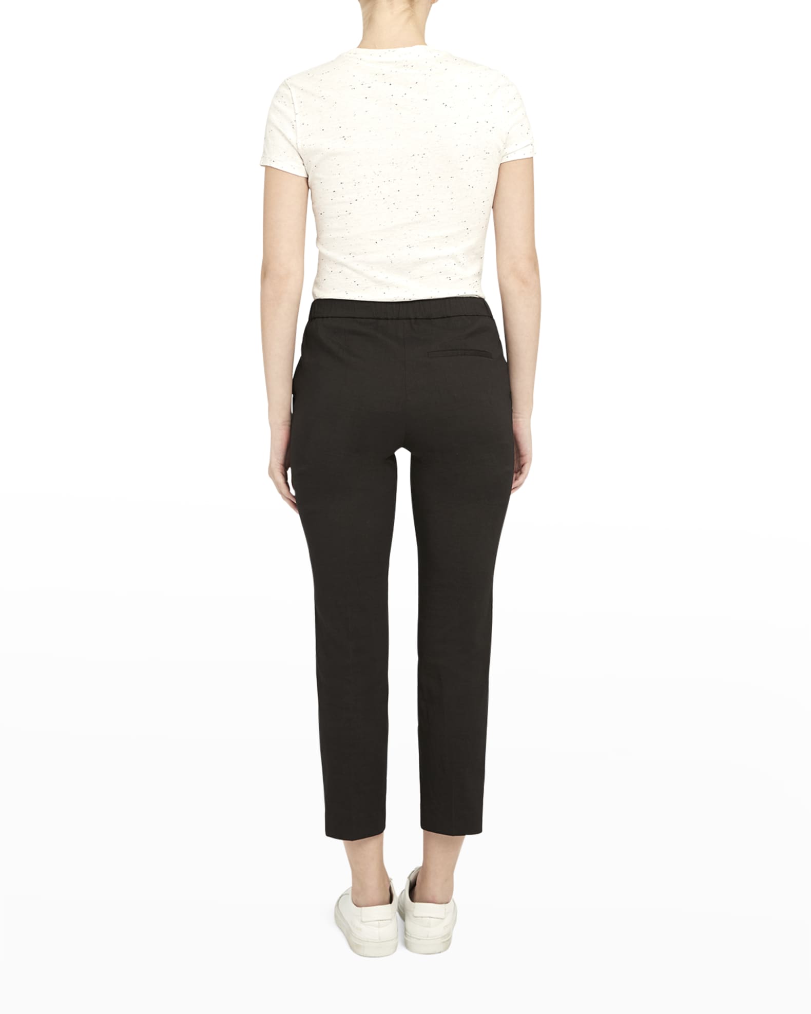Theory Treeca Good Linen Cropped Pull-On Ankle Pants | Neiman Marcus