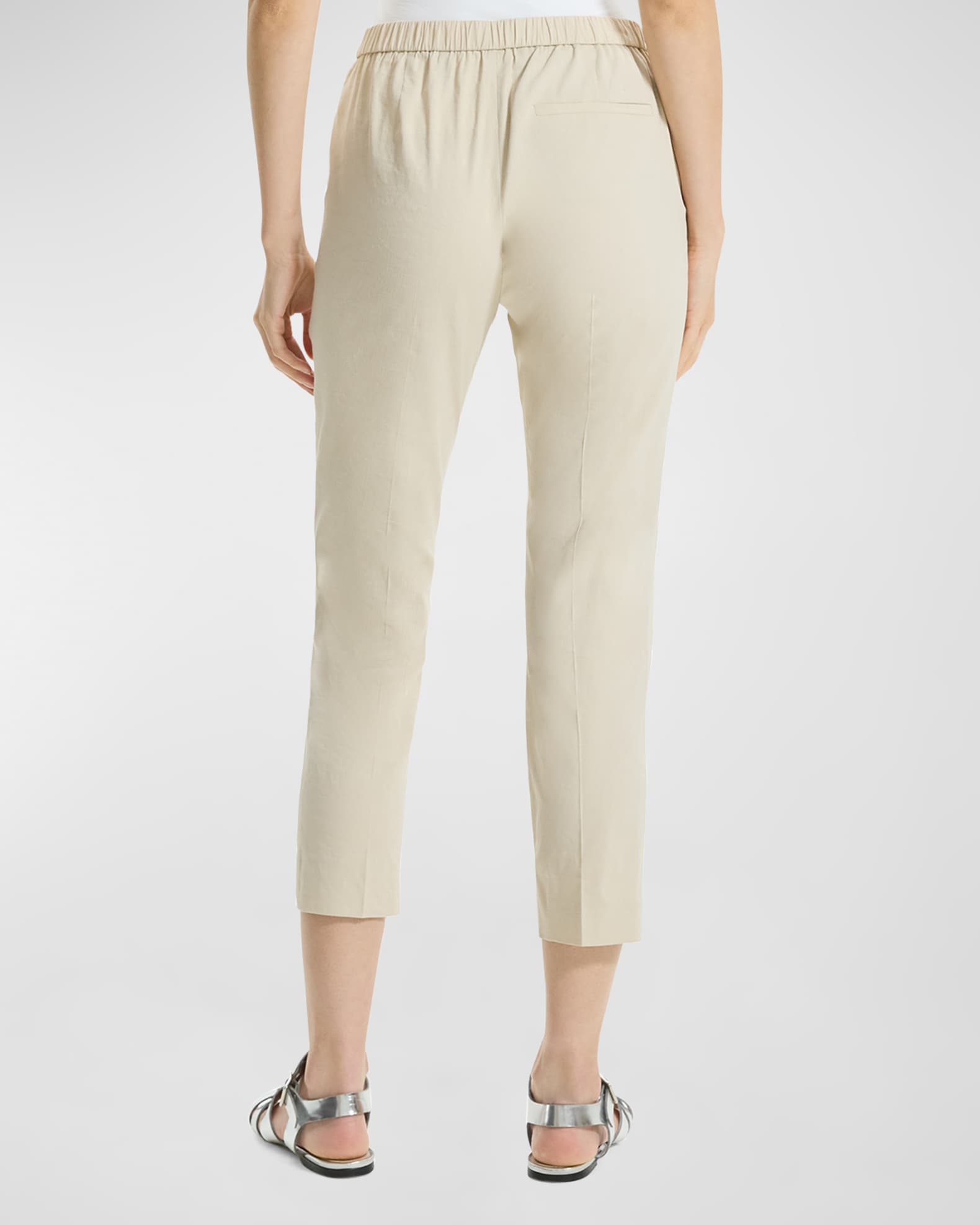 Theory Basic Pull On Pants Yellow Eco Crunch Wash Linen