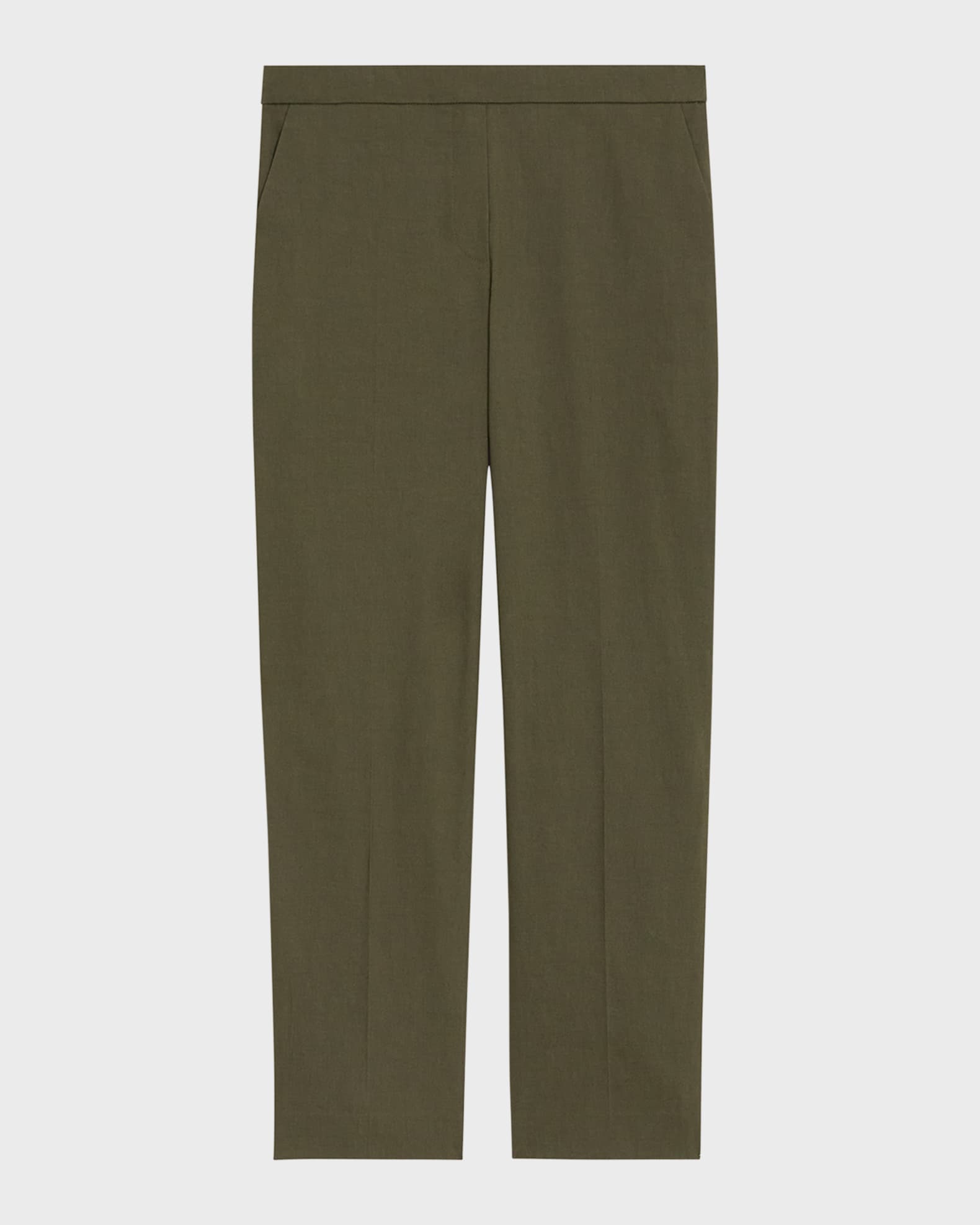 Linen Low Rise Slim Ankle Length Pants