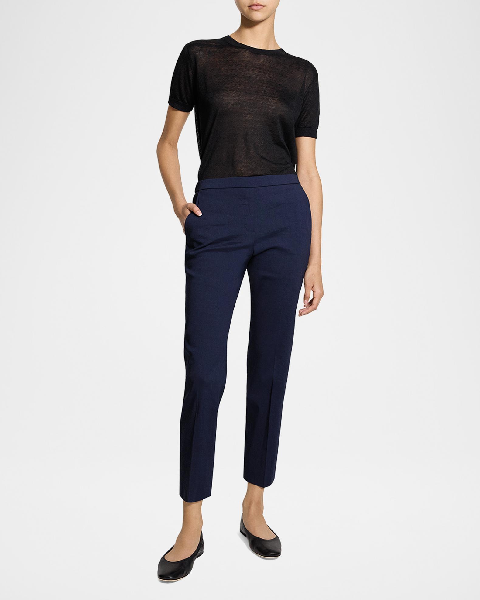 Treeca Good Linen Cropped Pull-On Ankle Pants | Neiman Marcus