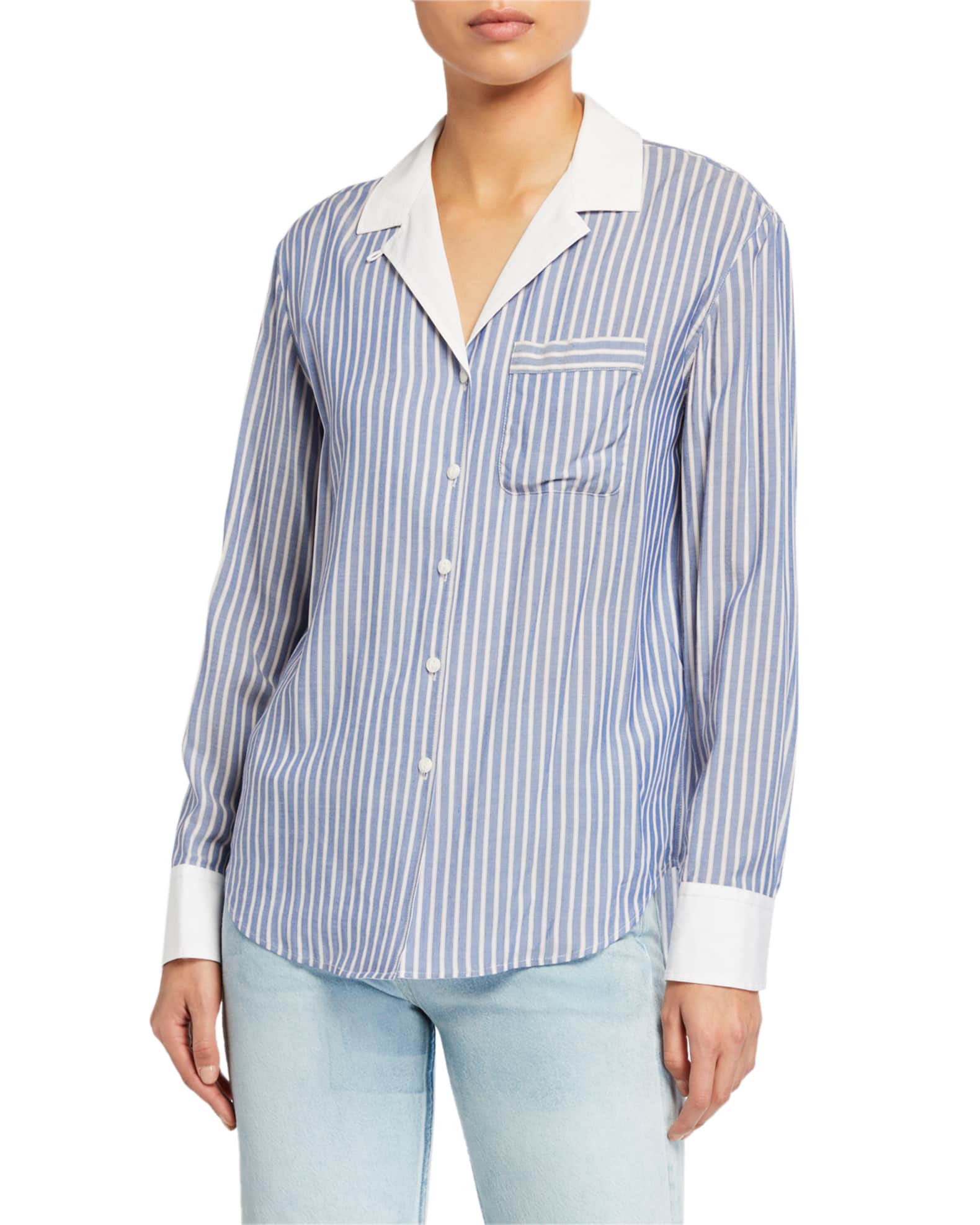 Rag & Bone Amelia Striped Pajama Shirt | Neiman Marcus