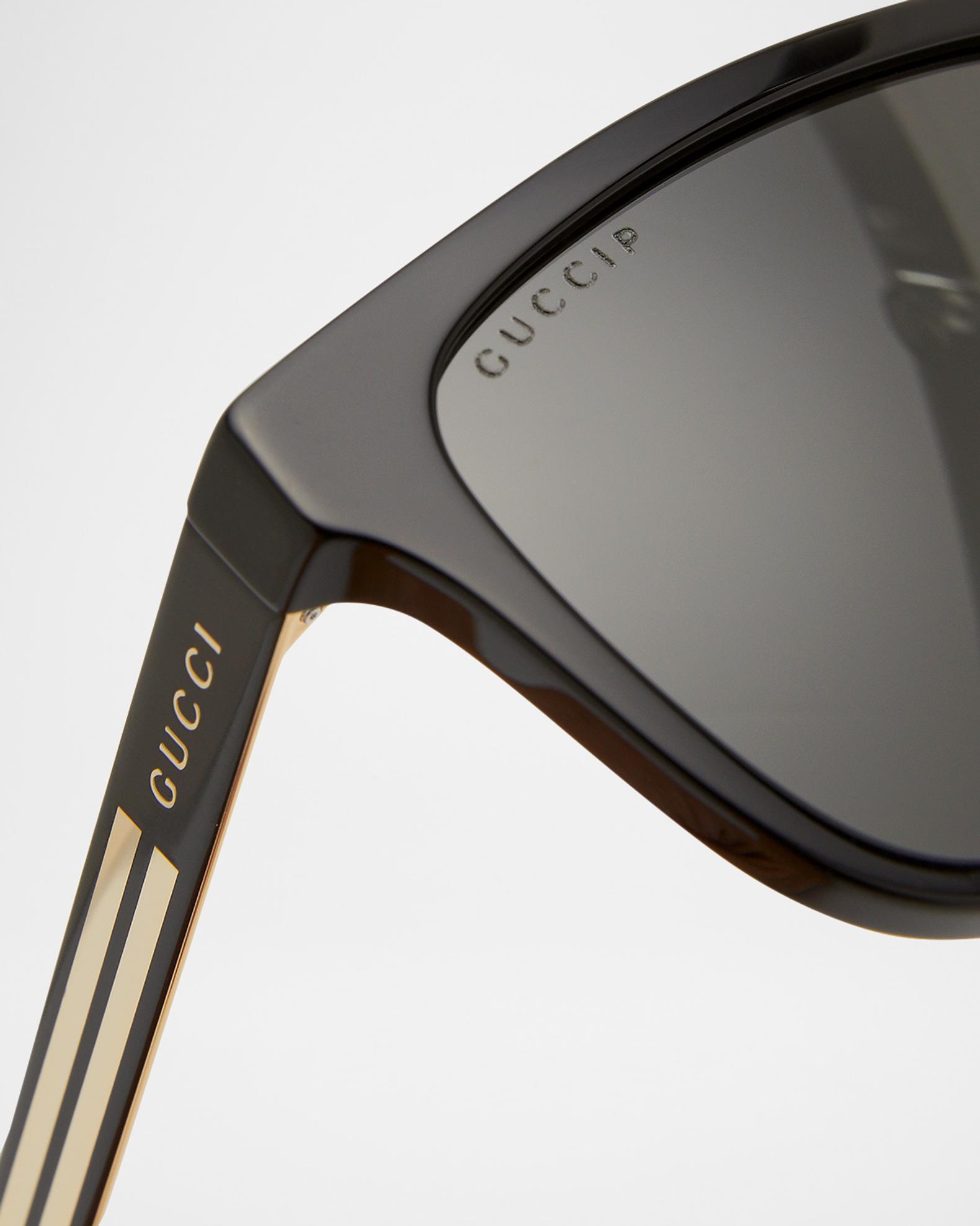 New GUCCI Sunglasses Black Square Acetate Gold Plaque Letter Logo 55-19-145 Mens Amazon.com: Gucci GG1543S Lettering Logo Square-Shaped Non  main image 3