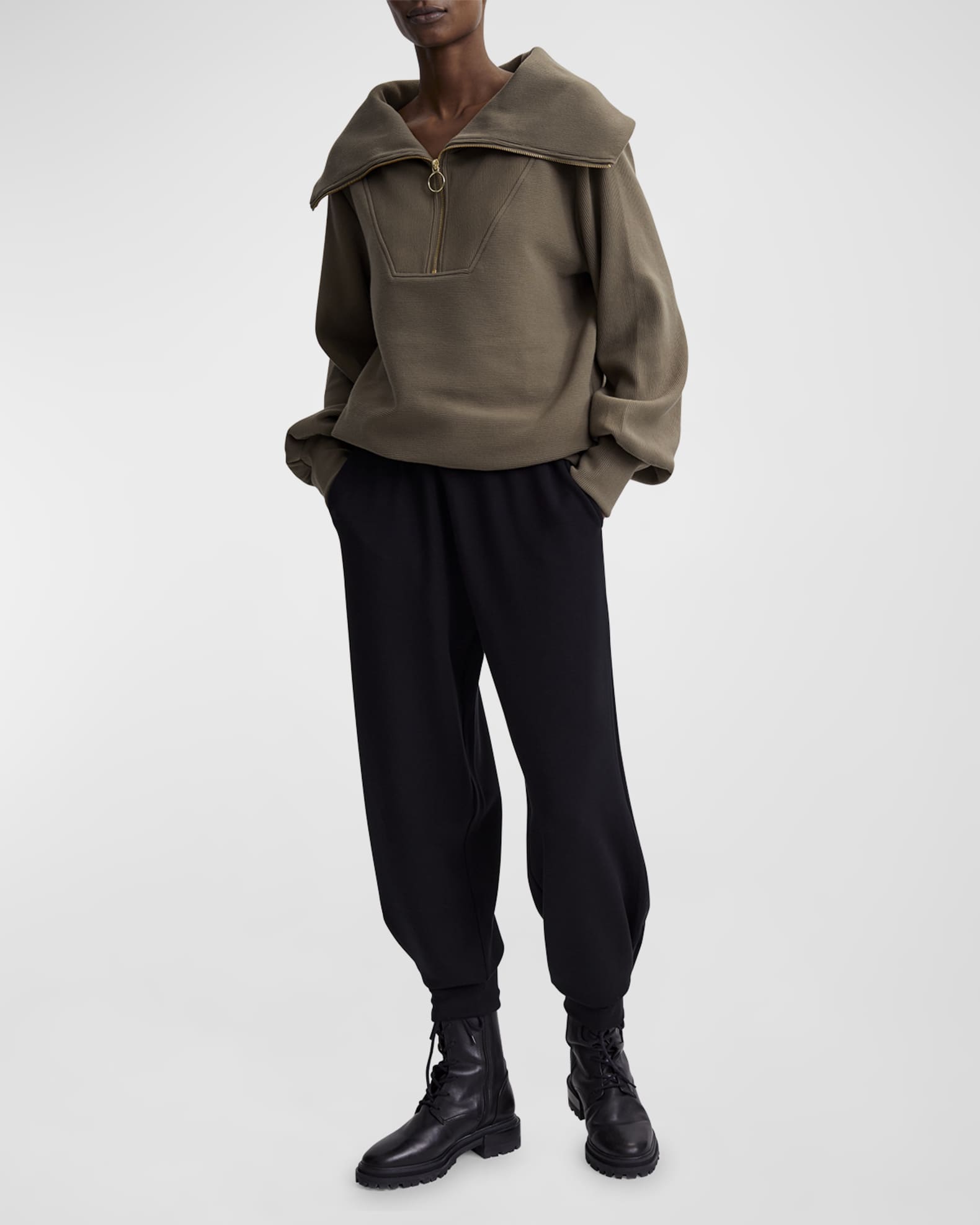 Vine Oversized 1/2-Zip Pullover Sweatshirt 1