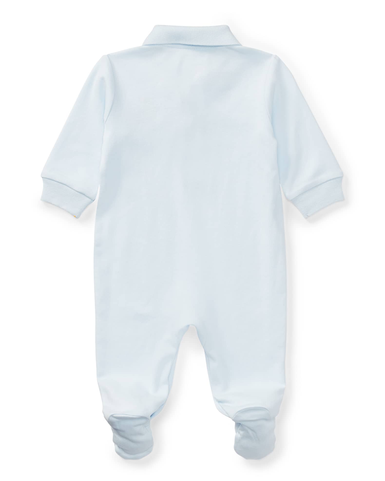 Ralph Lauren Childrenswear Interlock Knit Footed Polo Coverall, Size 3M