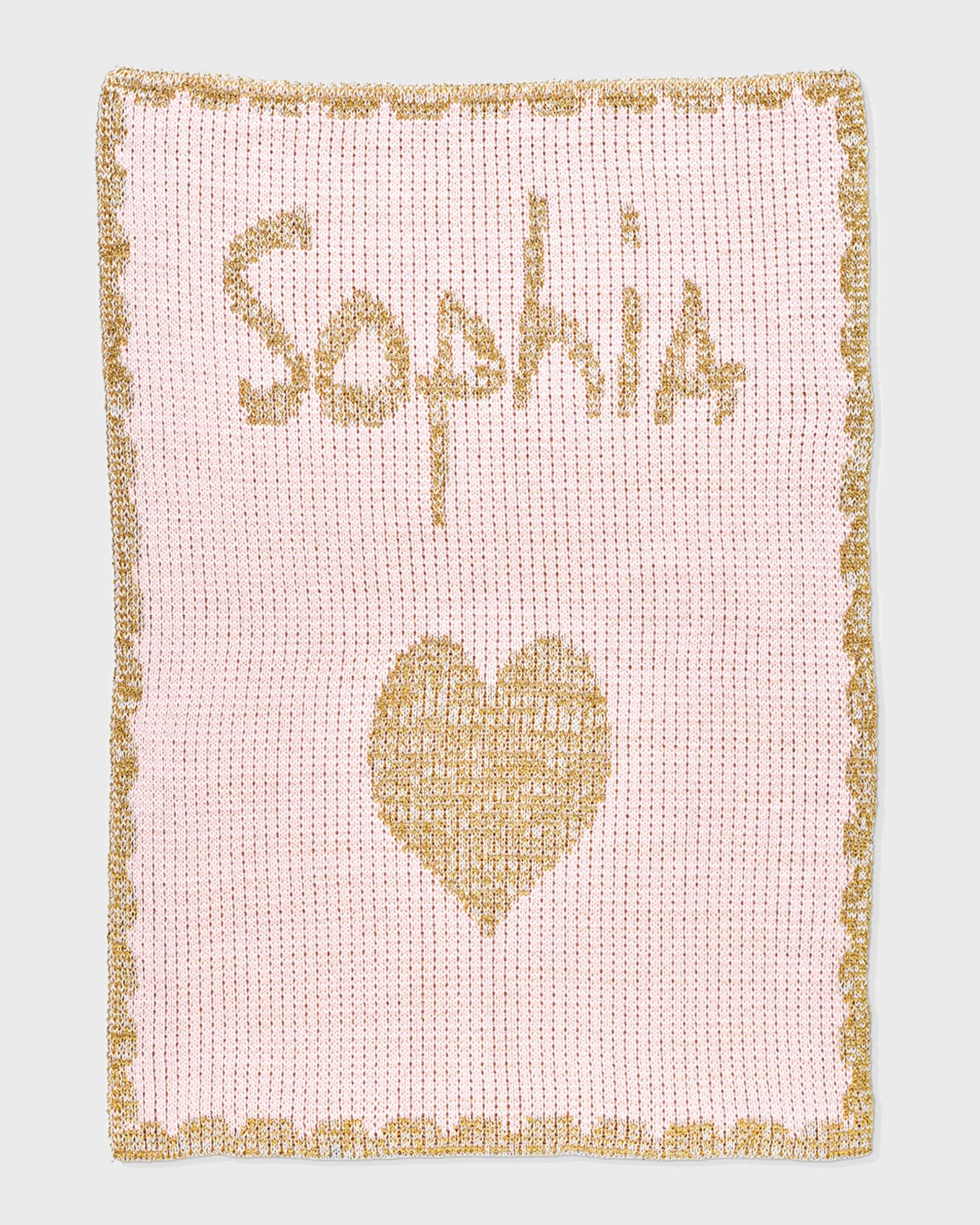 Single Heart Metallic Crib Blanket, Personalized 0
