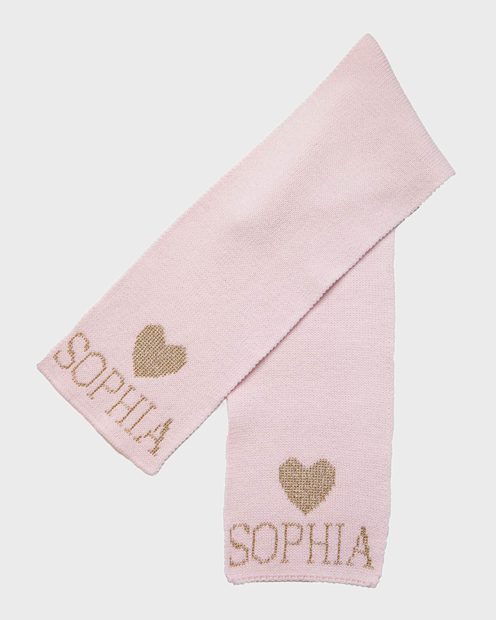 Kid's Metallic Single Heart Scarf, Personalized 0