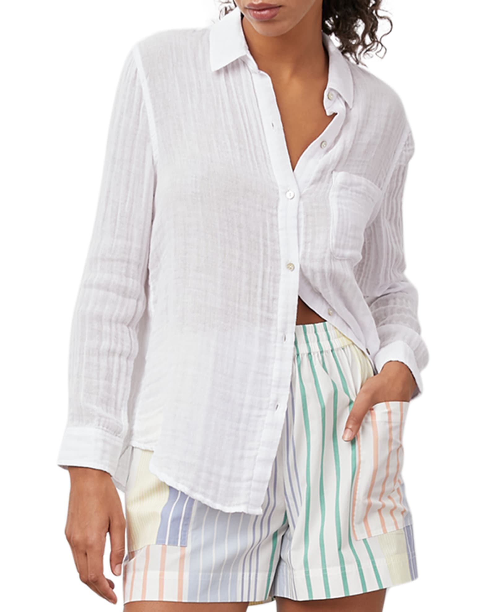 Ellis Button-Down Long-Sleeve Solid Shirt 1