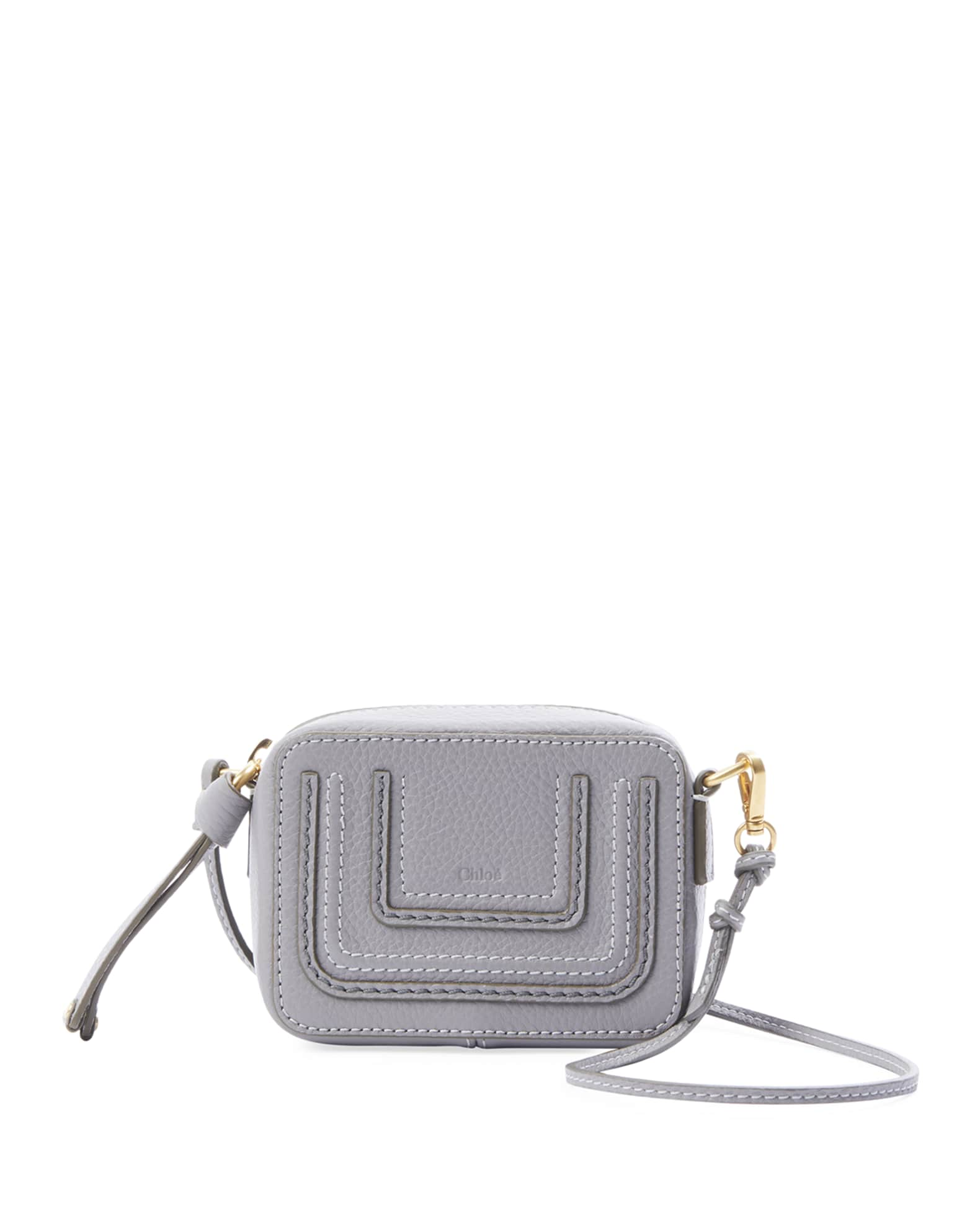 Marcie Small Leather Crossbody Bag in White - Chloe