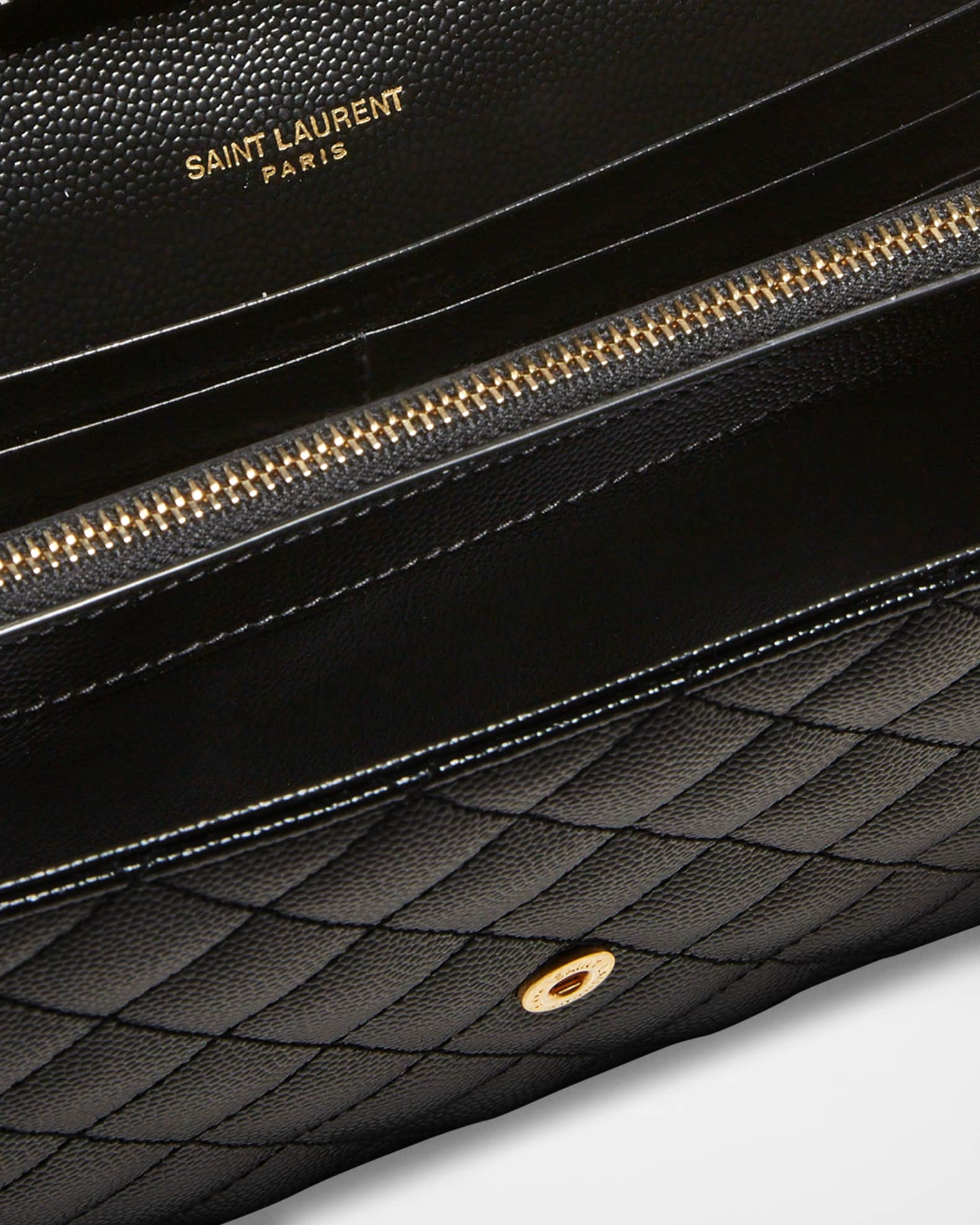 Saint Laurent Envelope Triquilt YSL Crossbody in Grained Leather