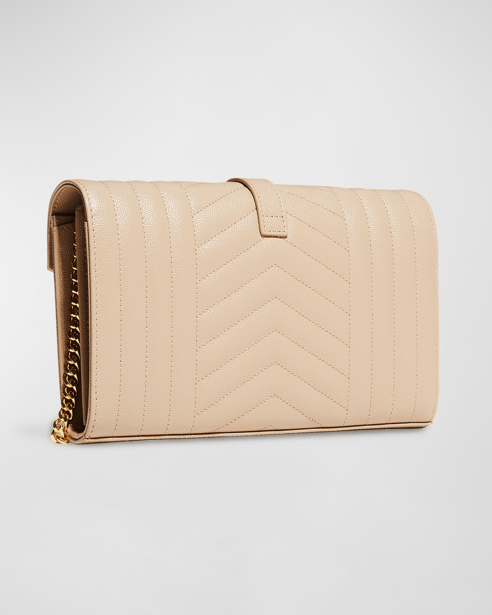 Saint Laurent Envelope Triquilt YSL Wallet on Chain in