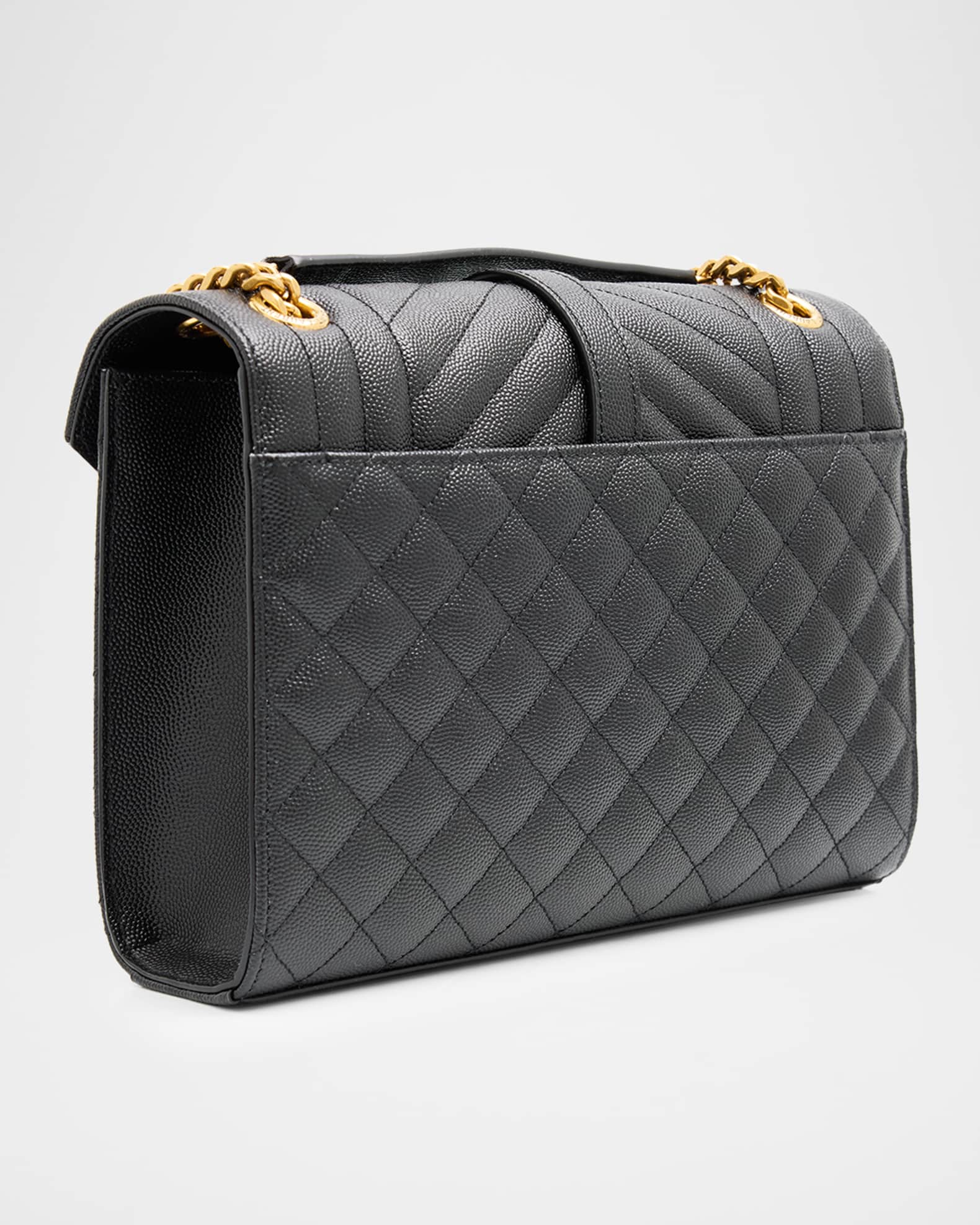 Saint Laurent Envelope Triquilt Medium YSL Shoulder Bag in Grained