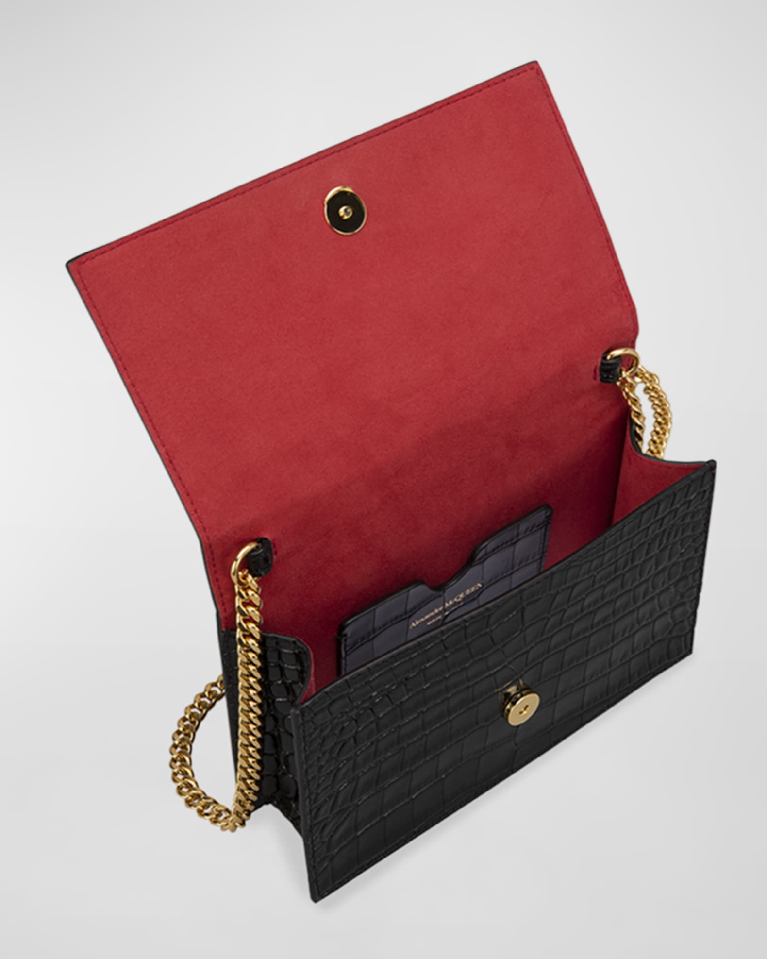 Mini Mock-Croc Crossbody Bag with Small Skull 1
