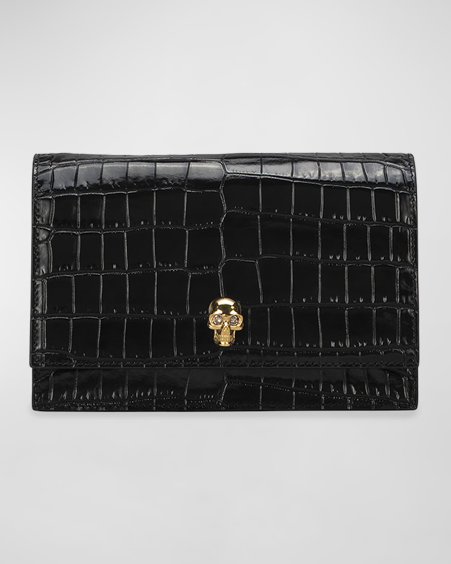 Mini Mock-Croc Crossbody Bag with Small Skull 0