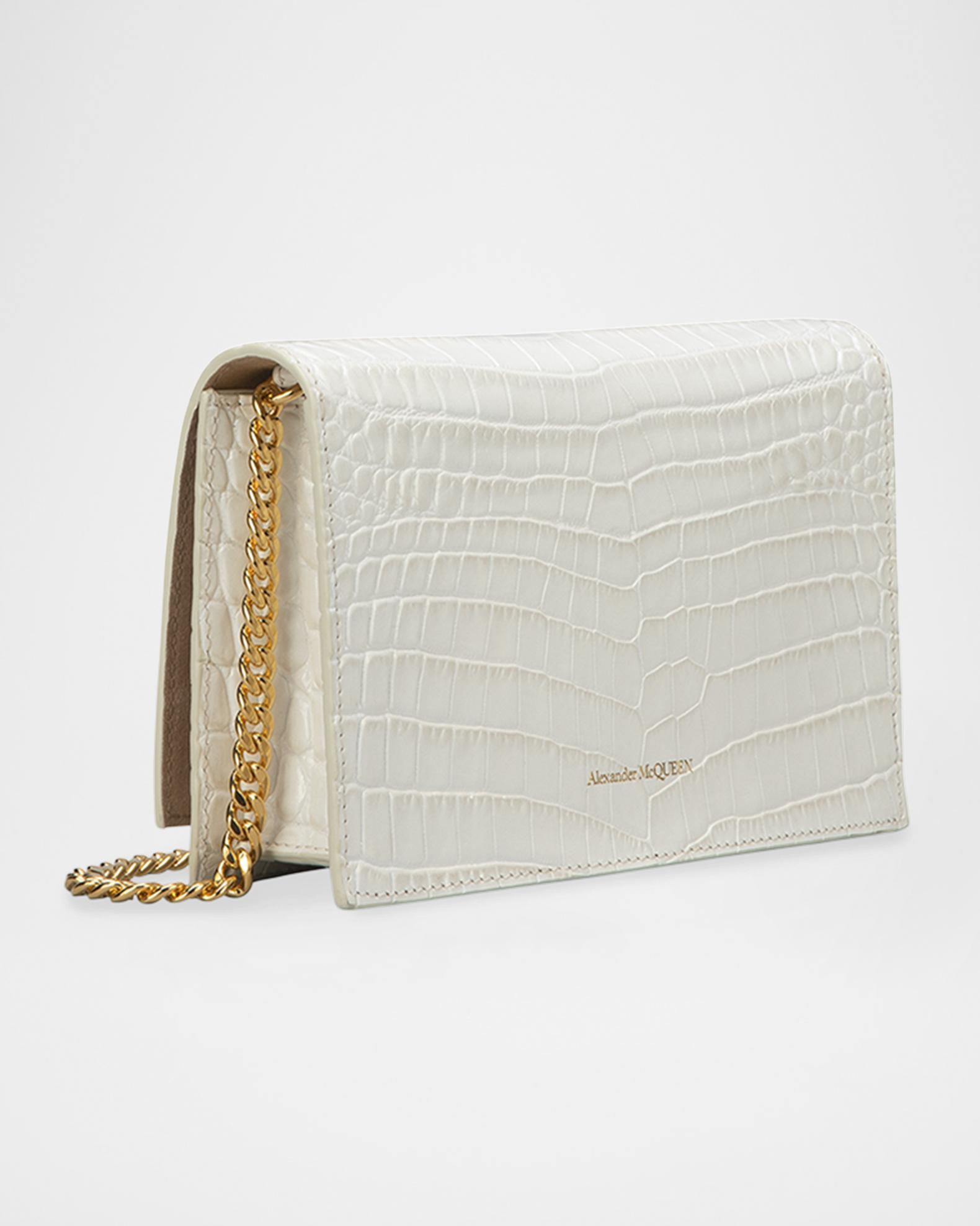 McQueen Mini Mock-Croc Crossbody Bag with Small Skull | Neiman Marcus
