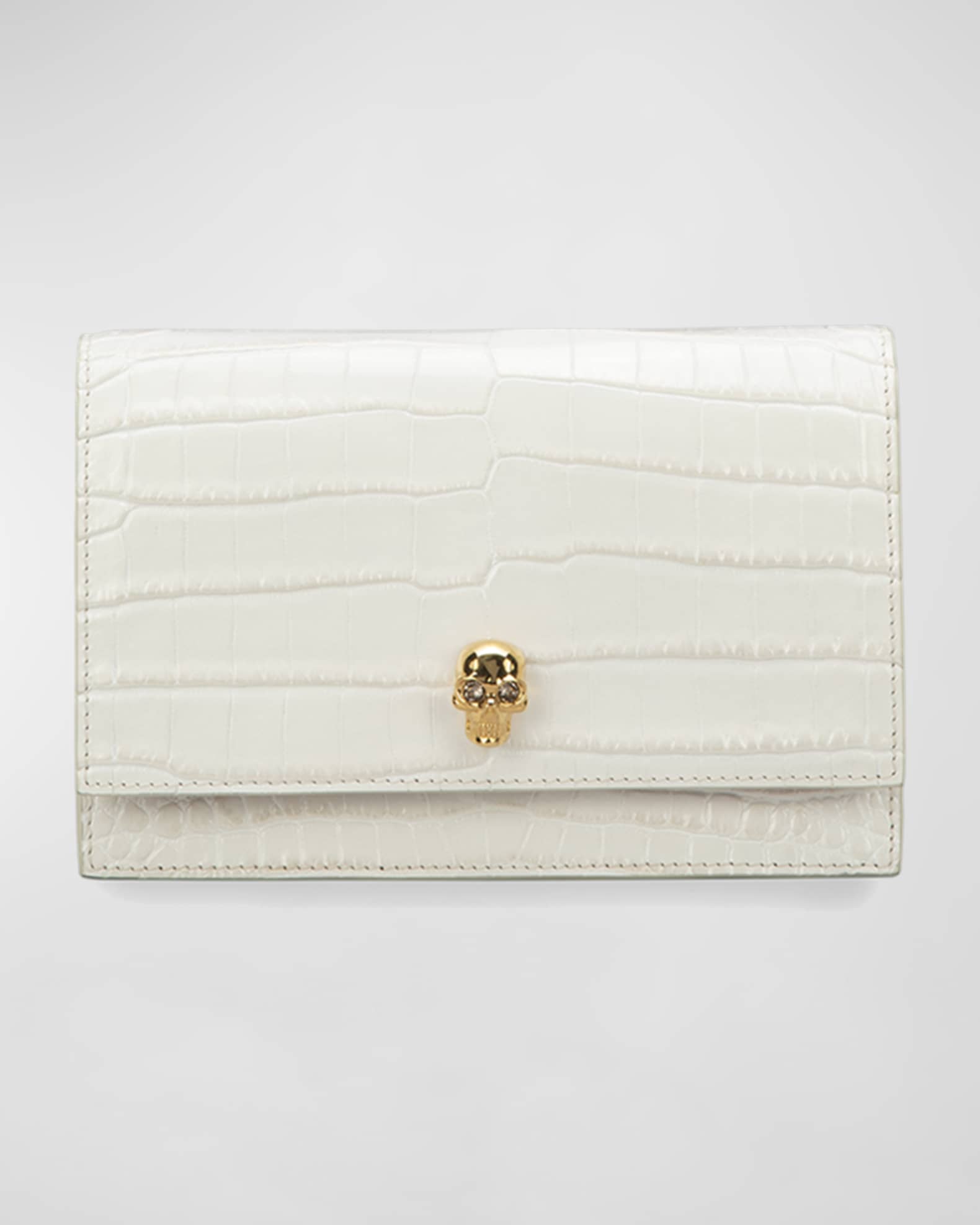 Mini Mock-Croc Crossbody Bag with Small Skull 0