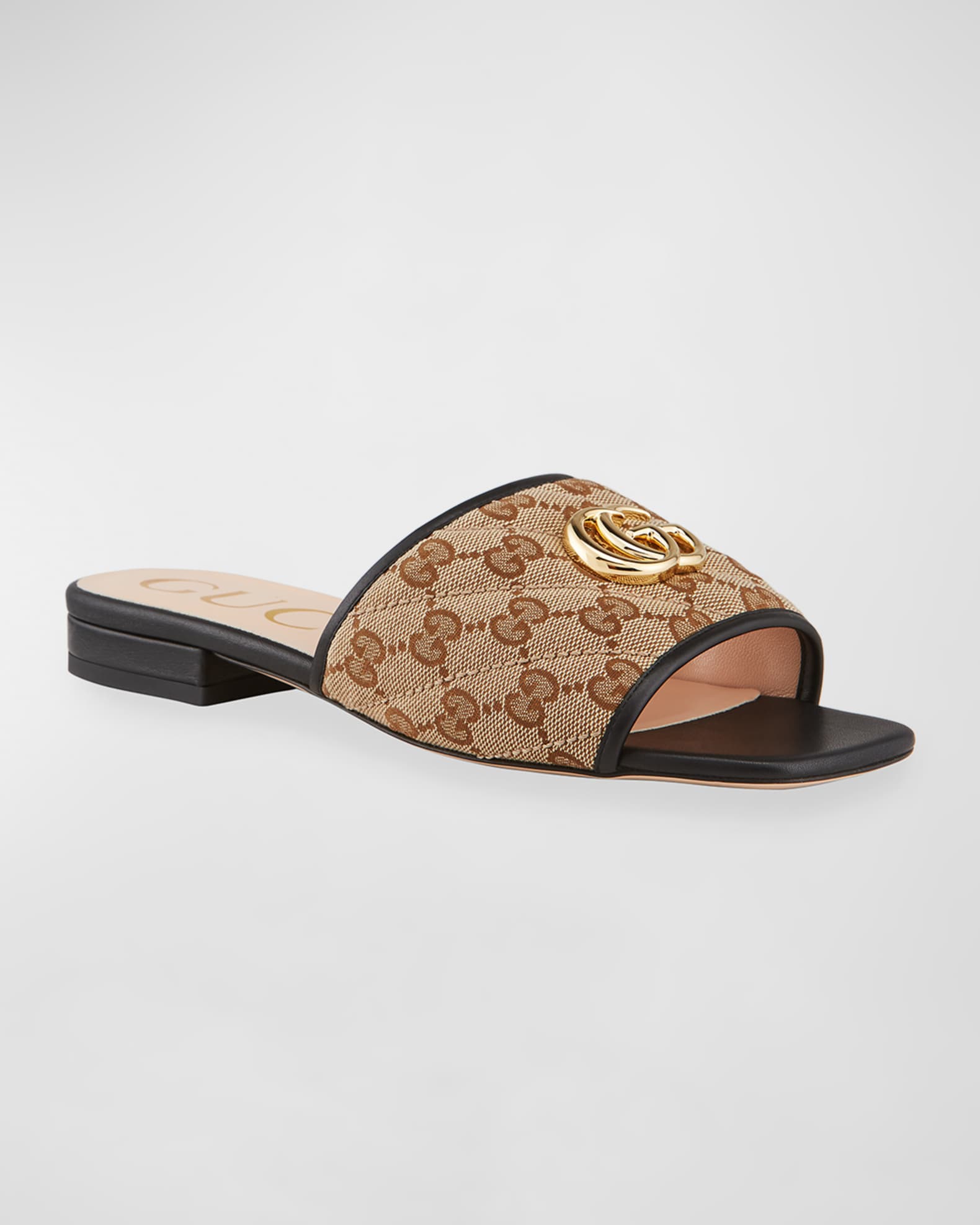 Gucci Jolie Original GG Canvas Slides Neiman Marcus