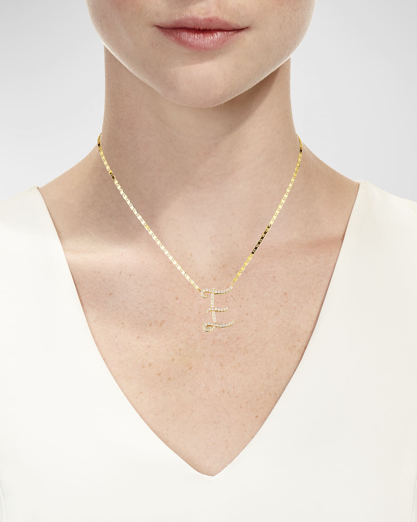 14k Malibu Diamond Initial Necklace 1
