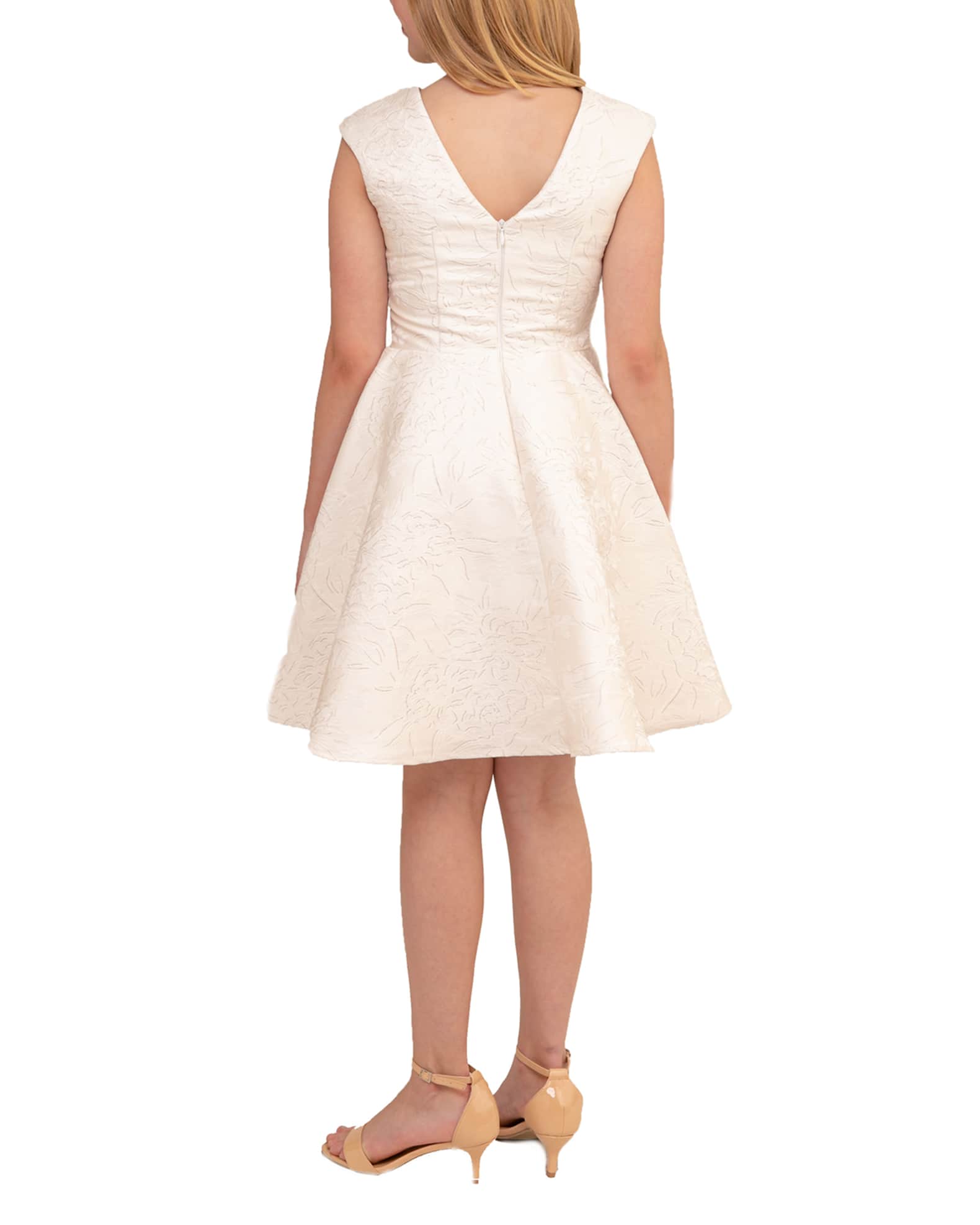 Girl's Jacquard V-Back Dress, Size 7-16 1
